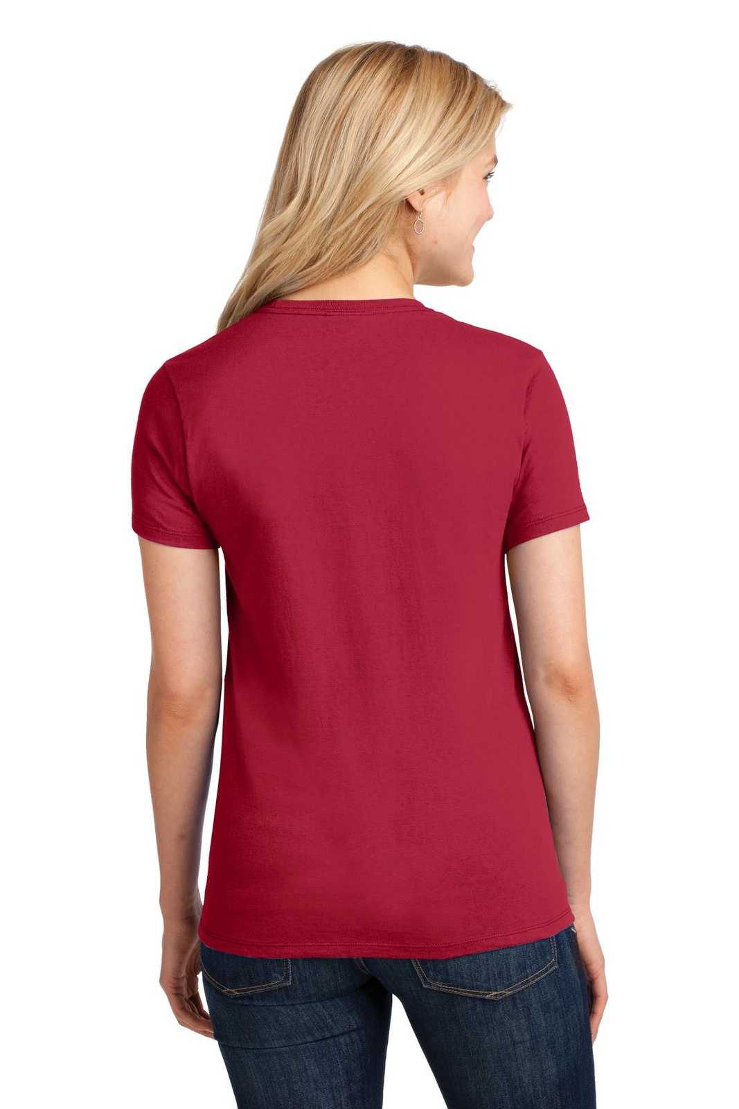 Port &amp; Company LPC54 Ladies Core Cotton Tee - Red - HIT a Double - 2