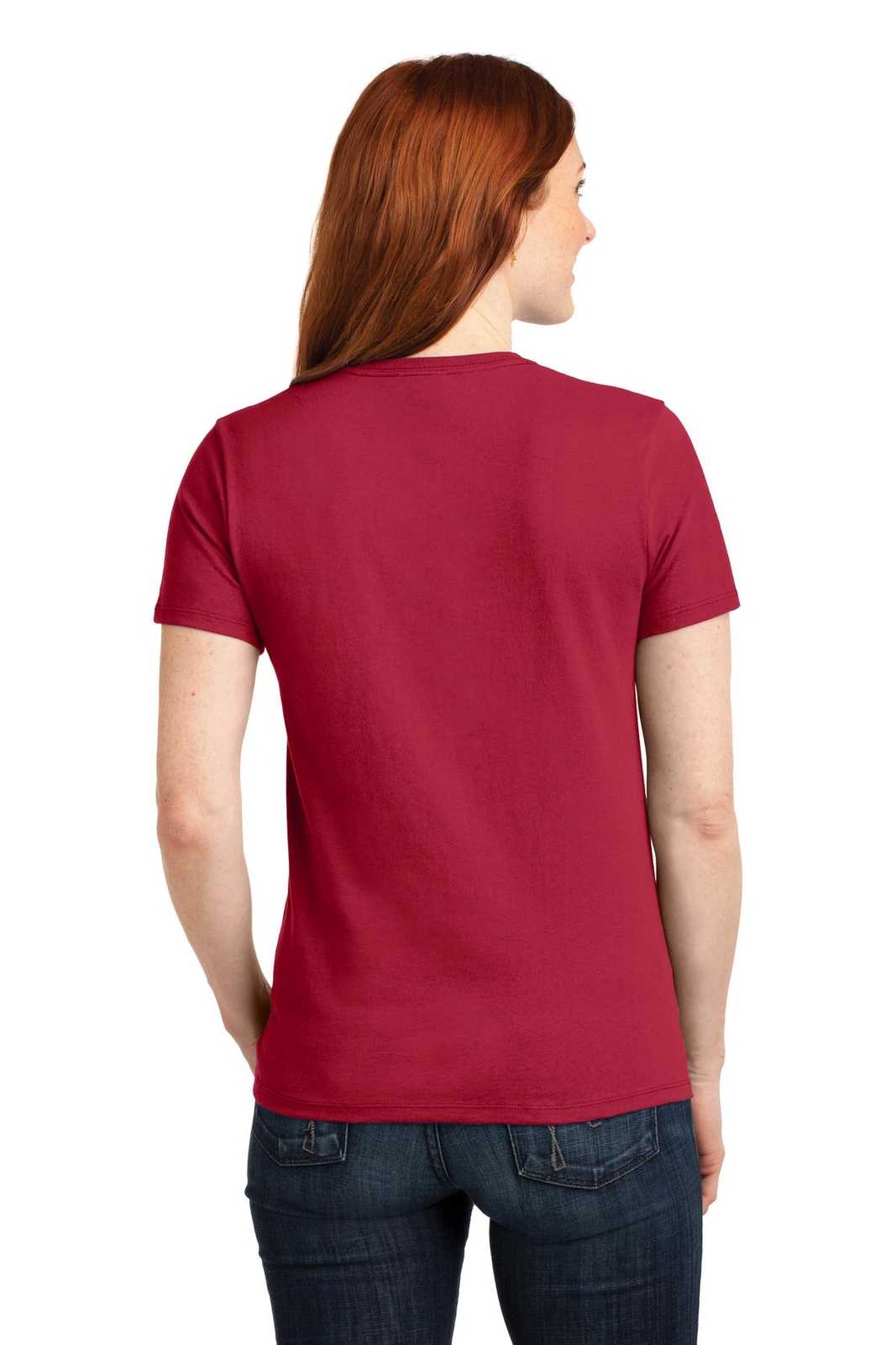 Port &amp; Company LPC55 Ladies Core Blend Tee - Red - HIT a Double - 2