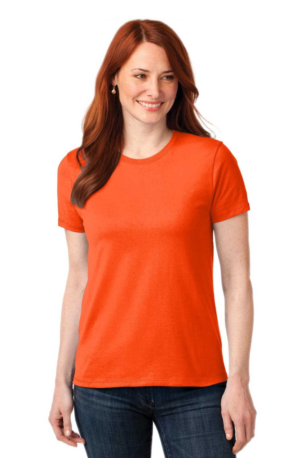 Port & Company LPC55 Ladies Core Blend Tee - Safety Orange - HIT a Double - 1