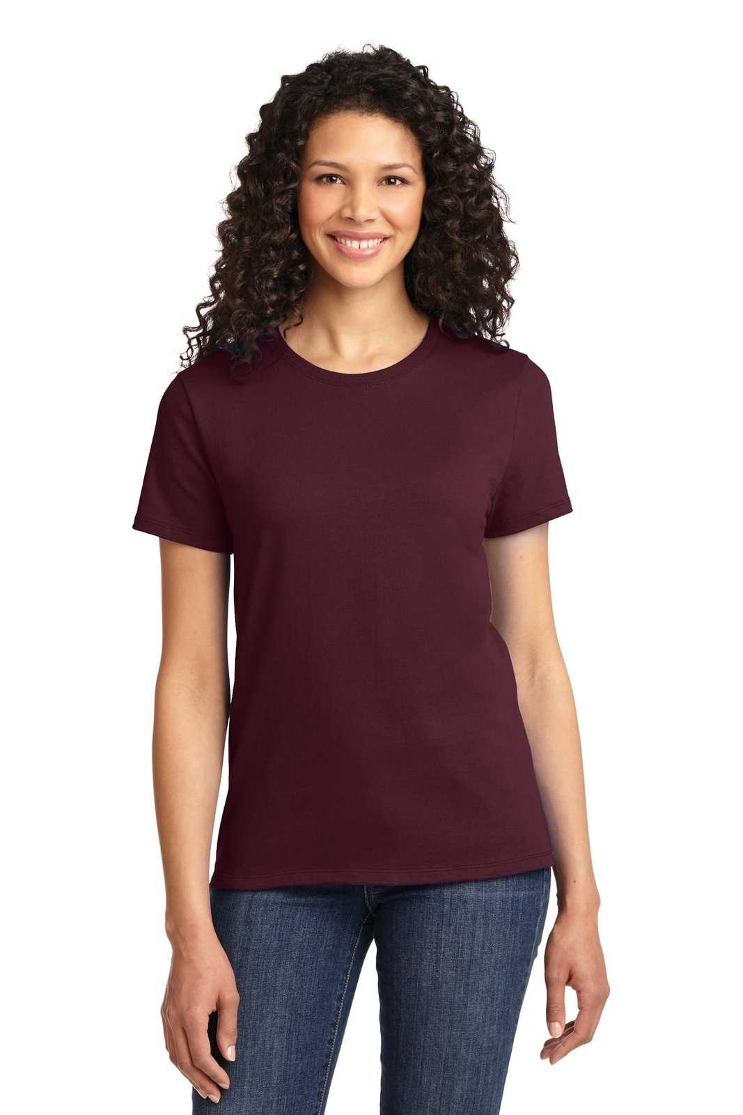 Port & Company LPC61 Ladies Essential Tee - Athletic Maroon - HIT a Double - 1