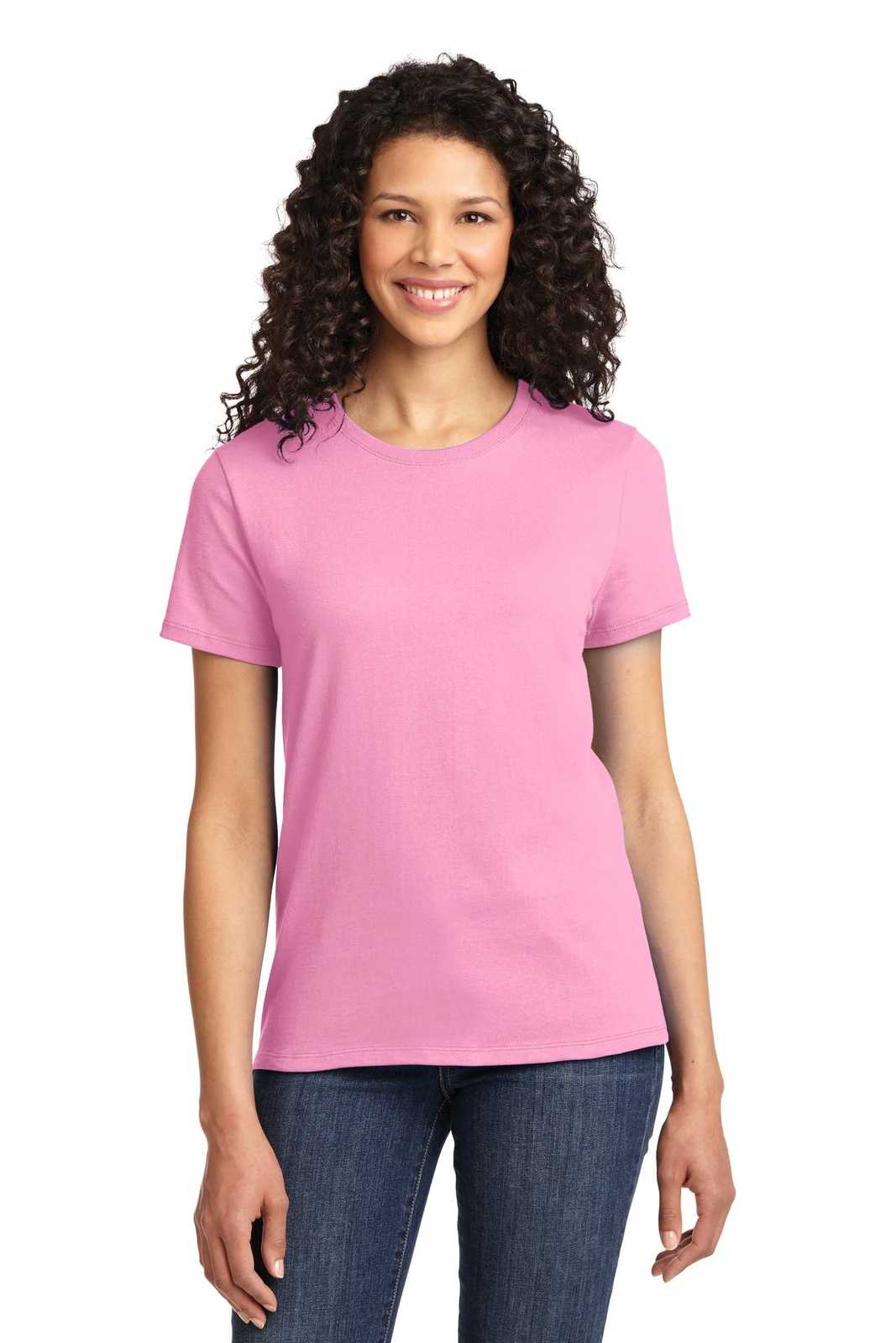 Port &amp; Company LPC61 Ladies Essential Tee - Candy Pink - HIT a Double - 1
