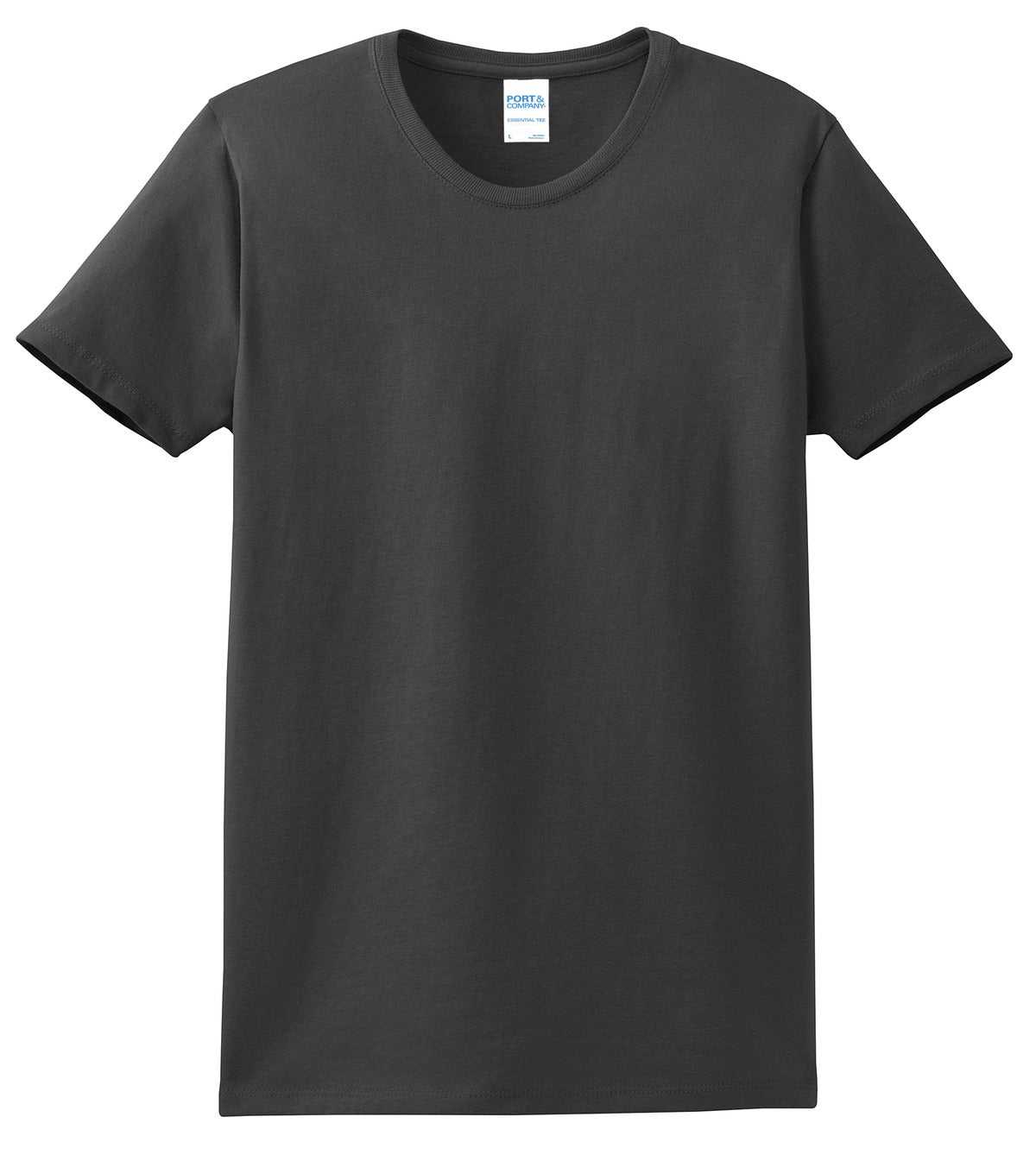Port &amp; Company LPC61 Ladies Essential Tee - Charcoal - HIT a Double - 5