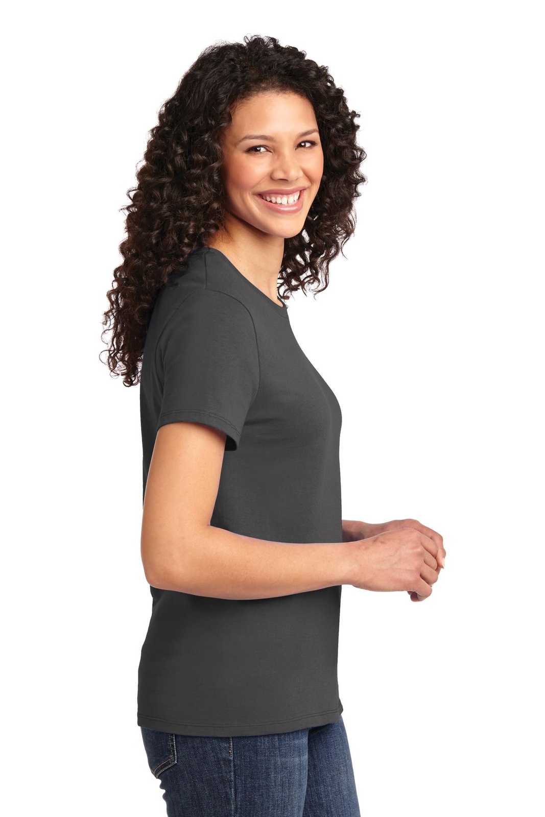 Port &amp; Company LPC61 Ladies Essential Tee - Charcoal - HIT a Double - 3