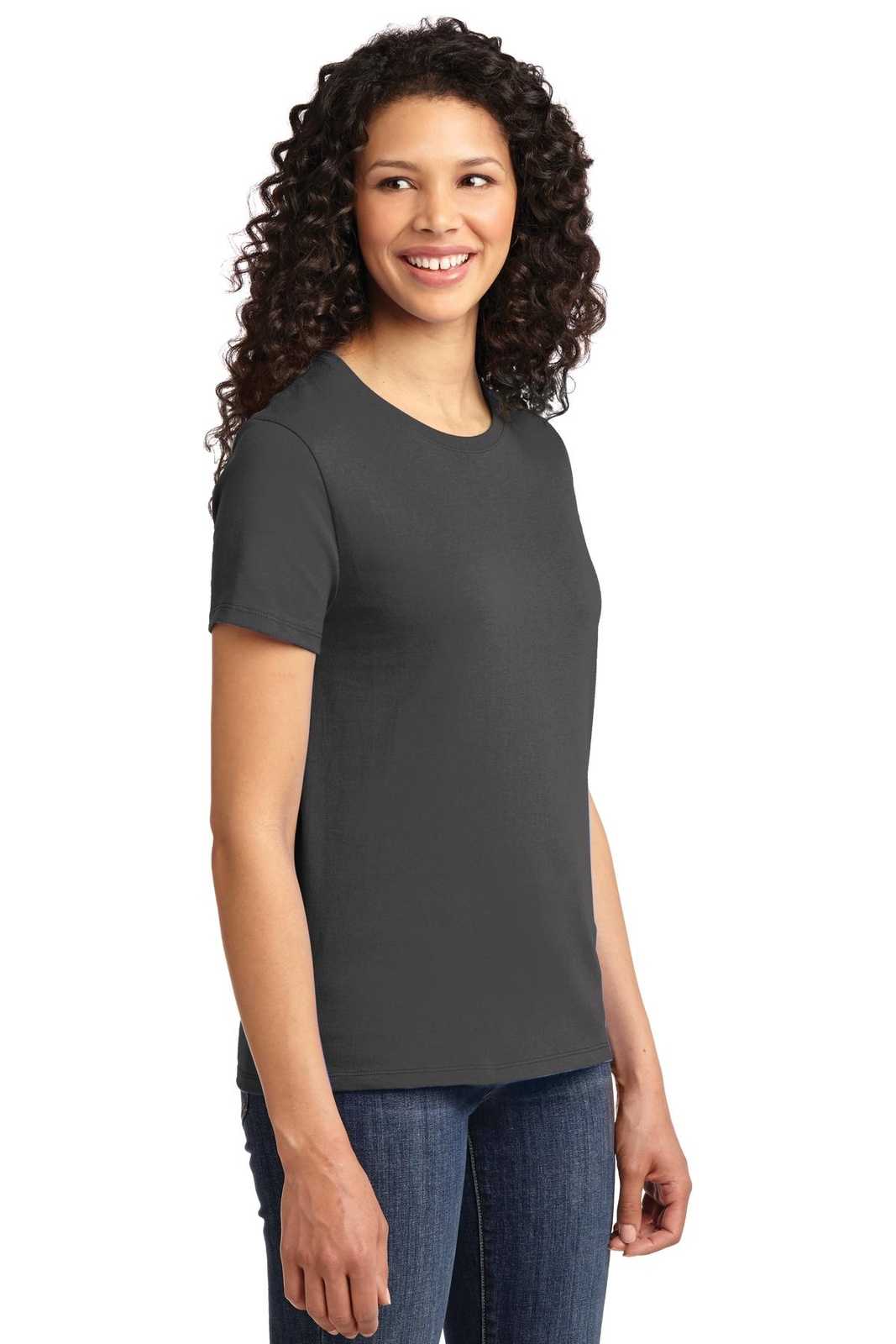 Port &amp; Company LPC61 Ladies Essential Tee - Charcoal - HIT a Double - 4