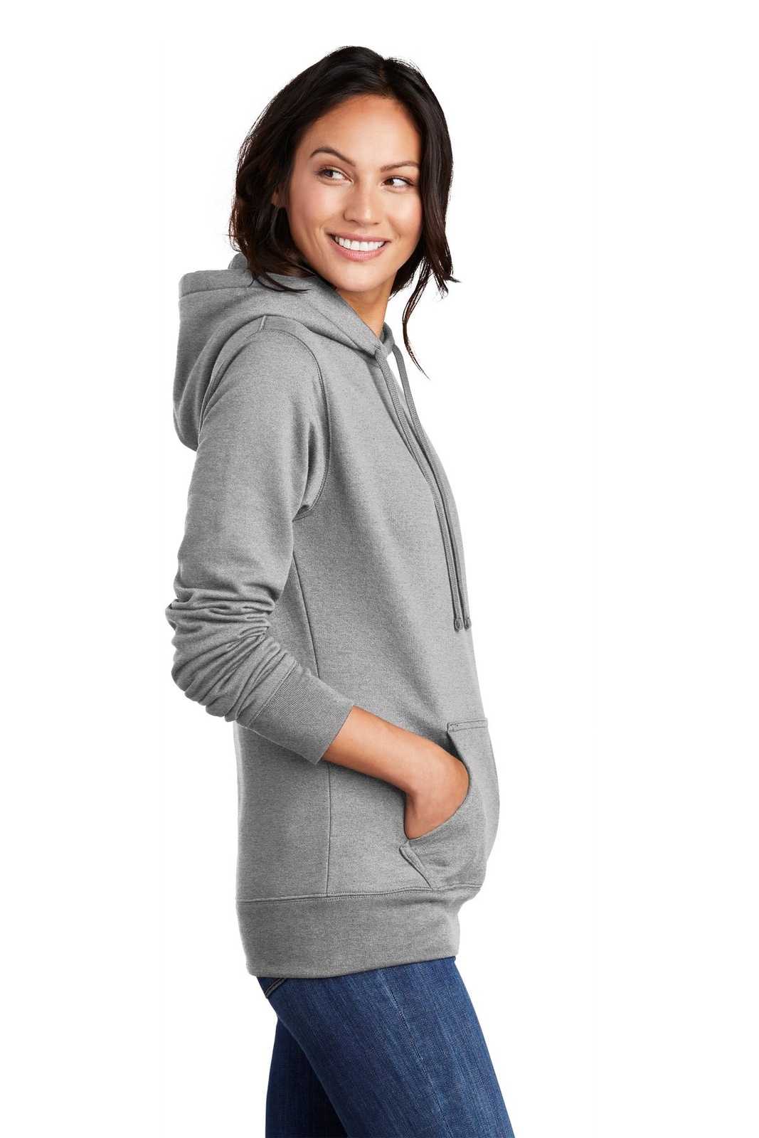 Port &amp; Company LPC78H Ladies Core Fleece Pullover Hooded Sweatshirt - Athletic Heather - HIT a Double - 3
