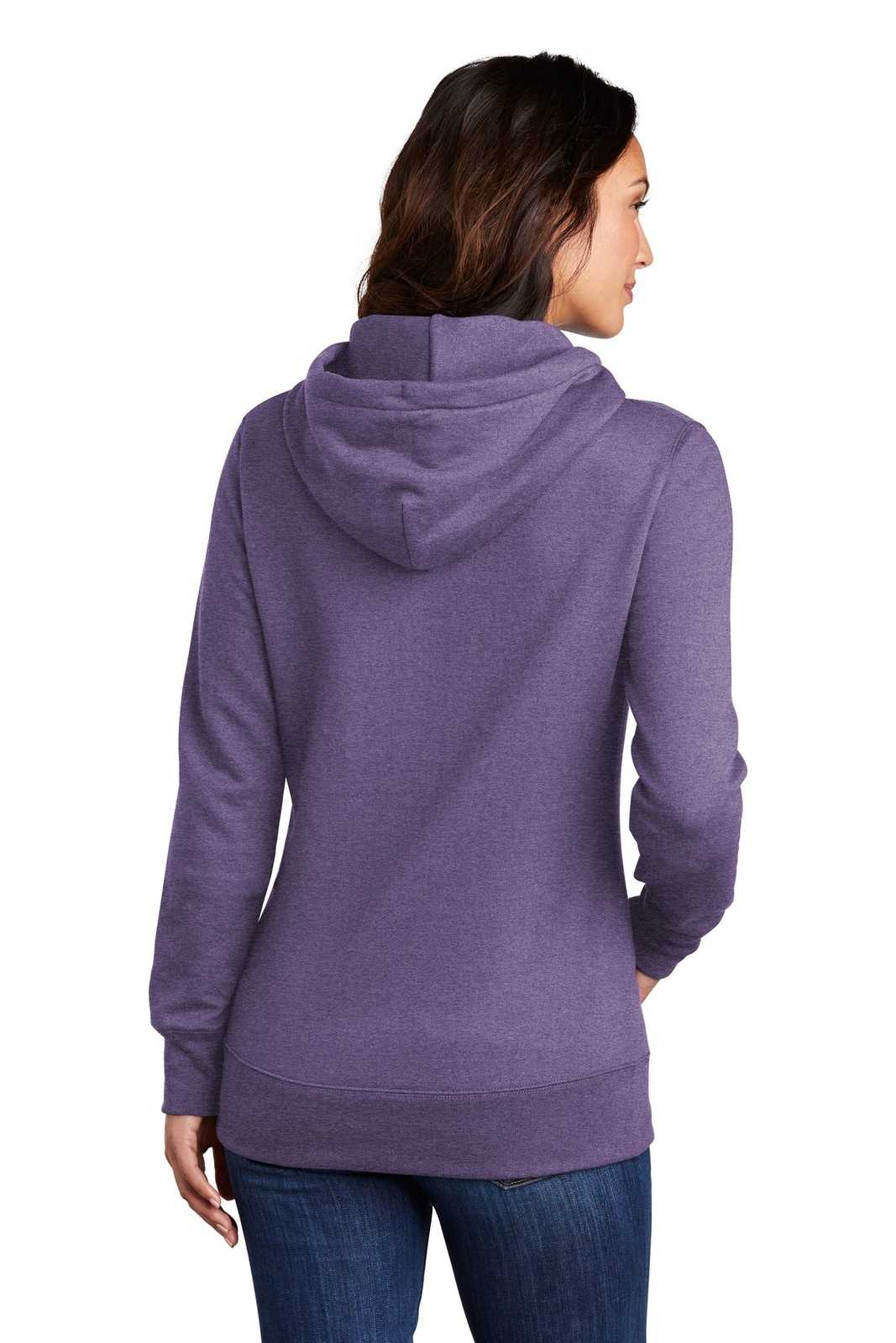 Port &amp; Company LPC78H Ladies Core Fleece Pullover Hooded Sweatshirt - Heather Purple - HIT a Double - 2