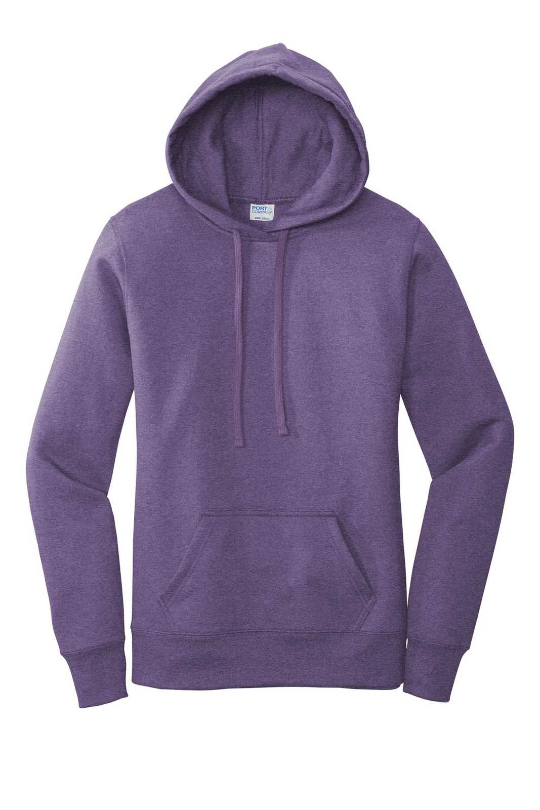 Port &amp; Company LPC78H Ladies Core Fleece Pullover Hooded Sweatshirt - Heather Purple - HIT a Double - 5