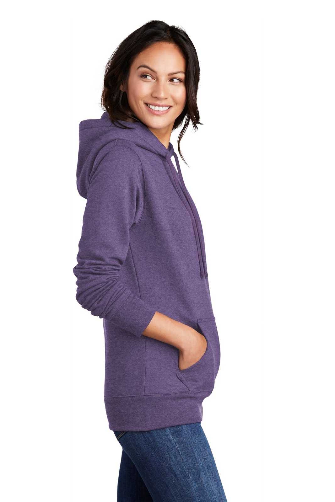 Port &amp; Company LPC78H Ladies Core Fleece Pullover Hooded Sweatshirt - Heather Purple - HIT a Double - 3