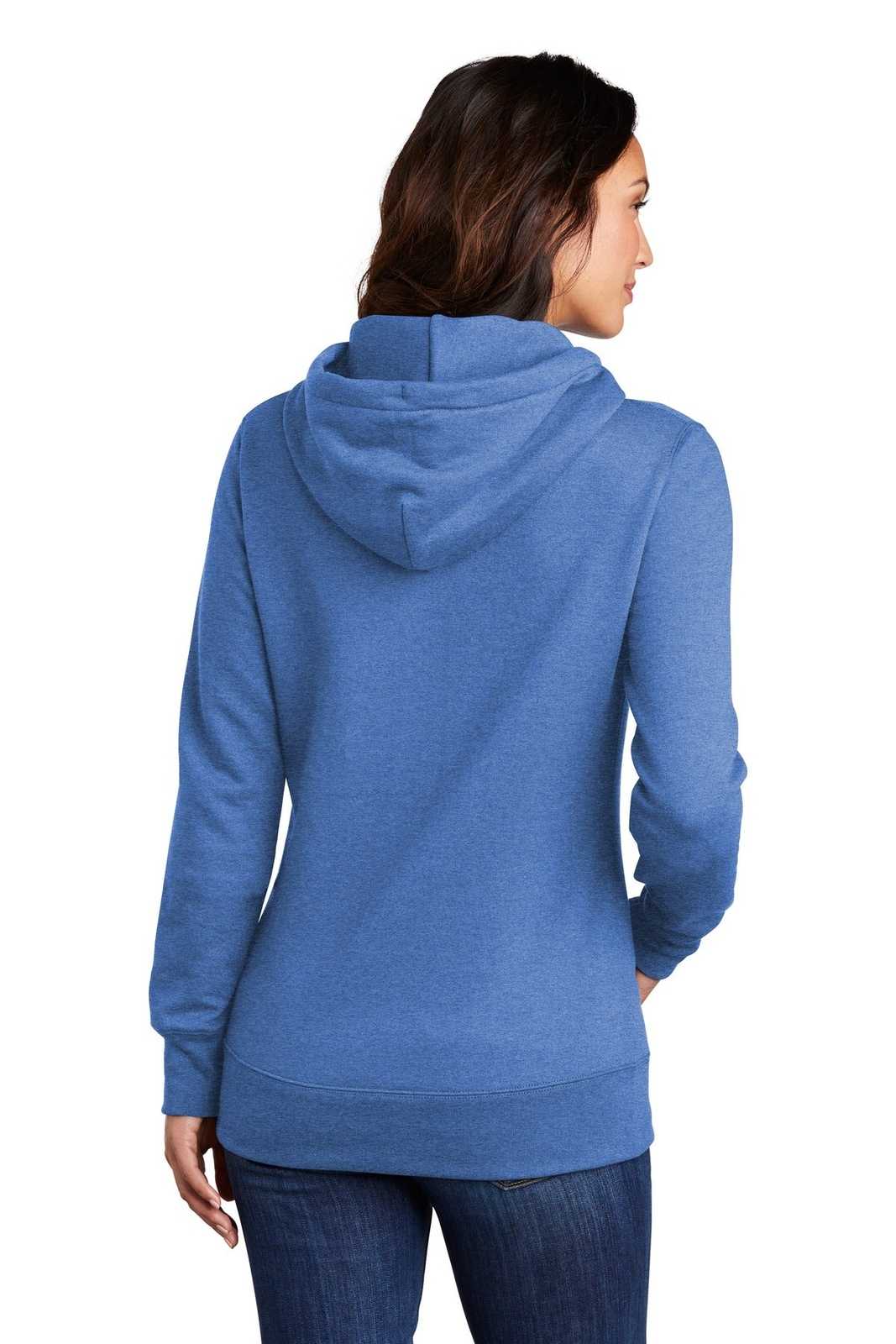 Port &amp; Company LPC78H Ladies Core Fleece Pullover Hooded Sweatshirt - Heather Royal - HIT a Double - 2