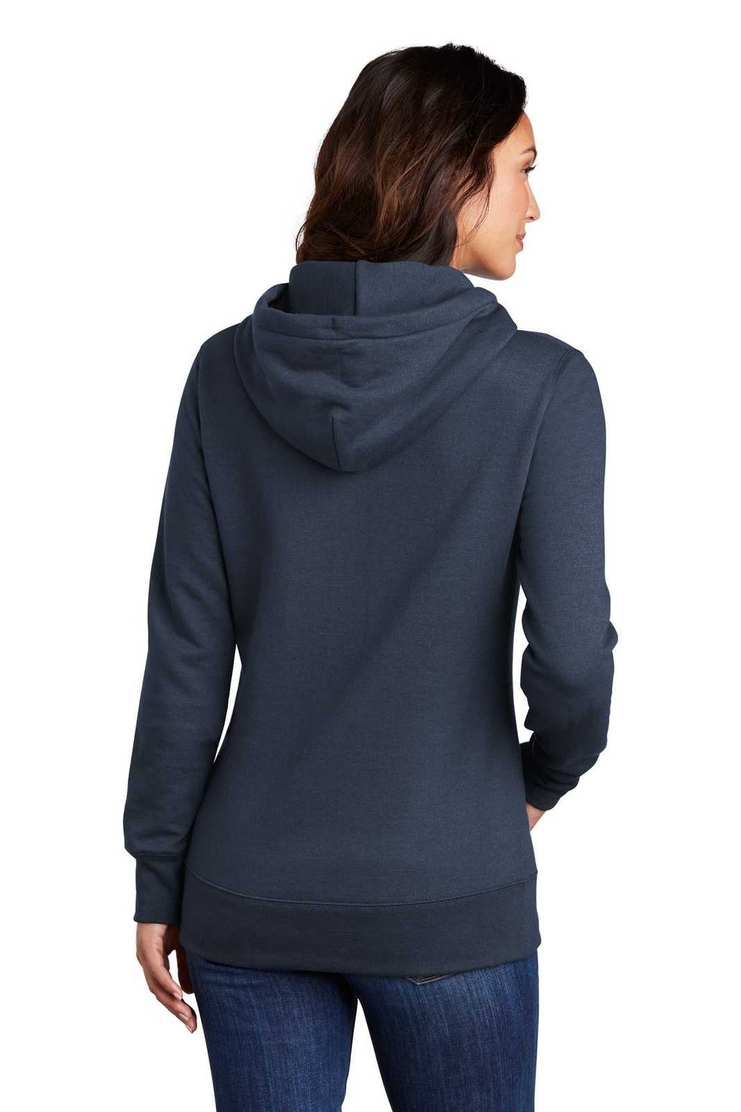 Port & Company LPC78H Ladies Core Fleece Pullover Hooded Sweatshirt - Navy - HIT a Double - 1