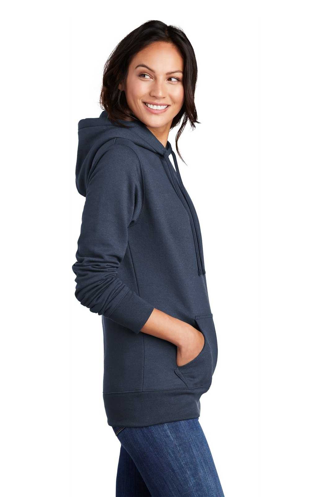 Port &amp; Company LPC78H Ladies Core Fleece Pullover Hooded Sweatshirt - Navy - HIT a Double - 3