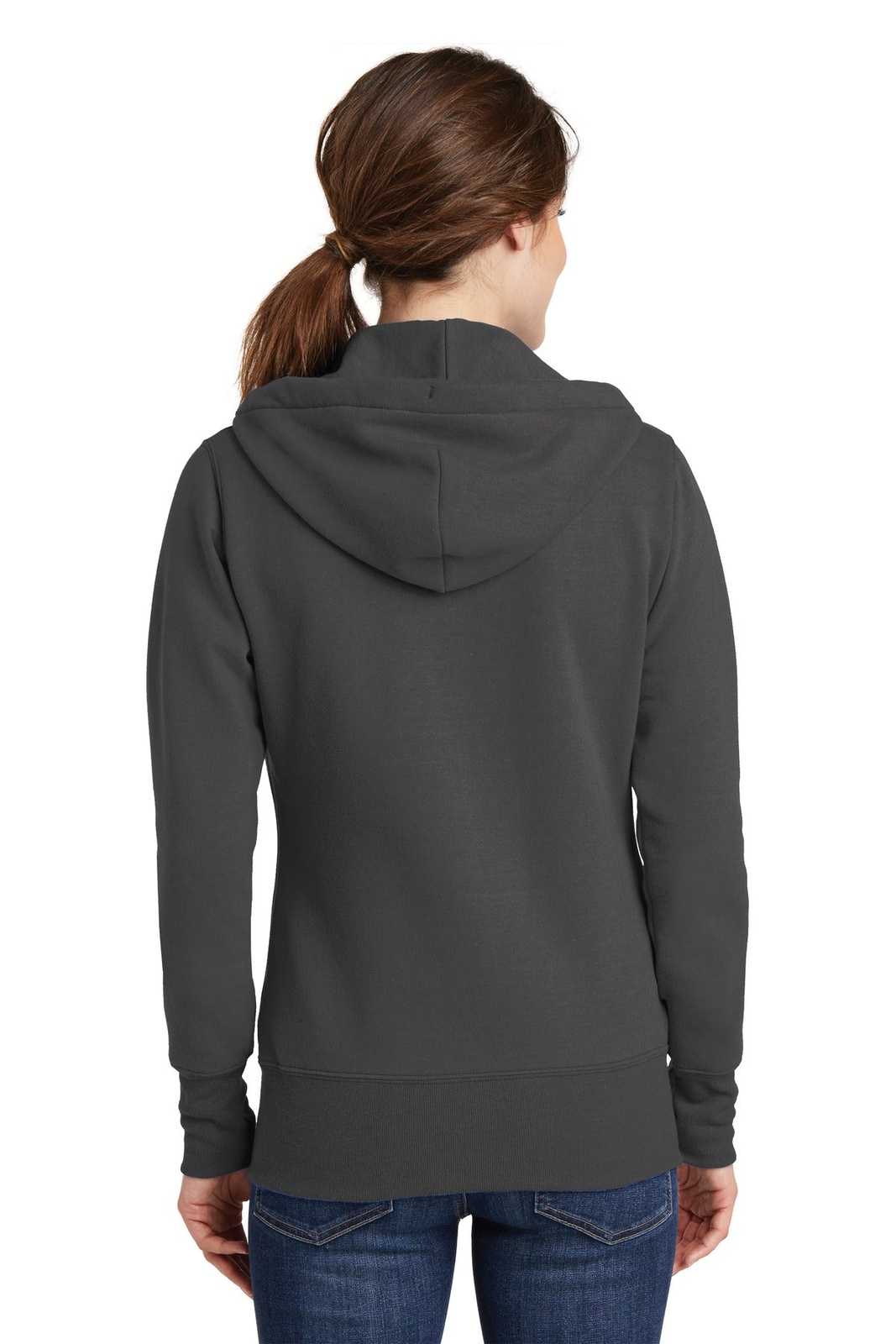 Port &amp; Company LPC78ZH Ladies Core Fleece Full-Zip Hooded Sweatshirt - Charcoal - HIT a Double - 2