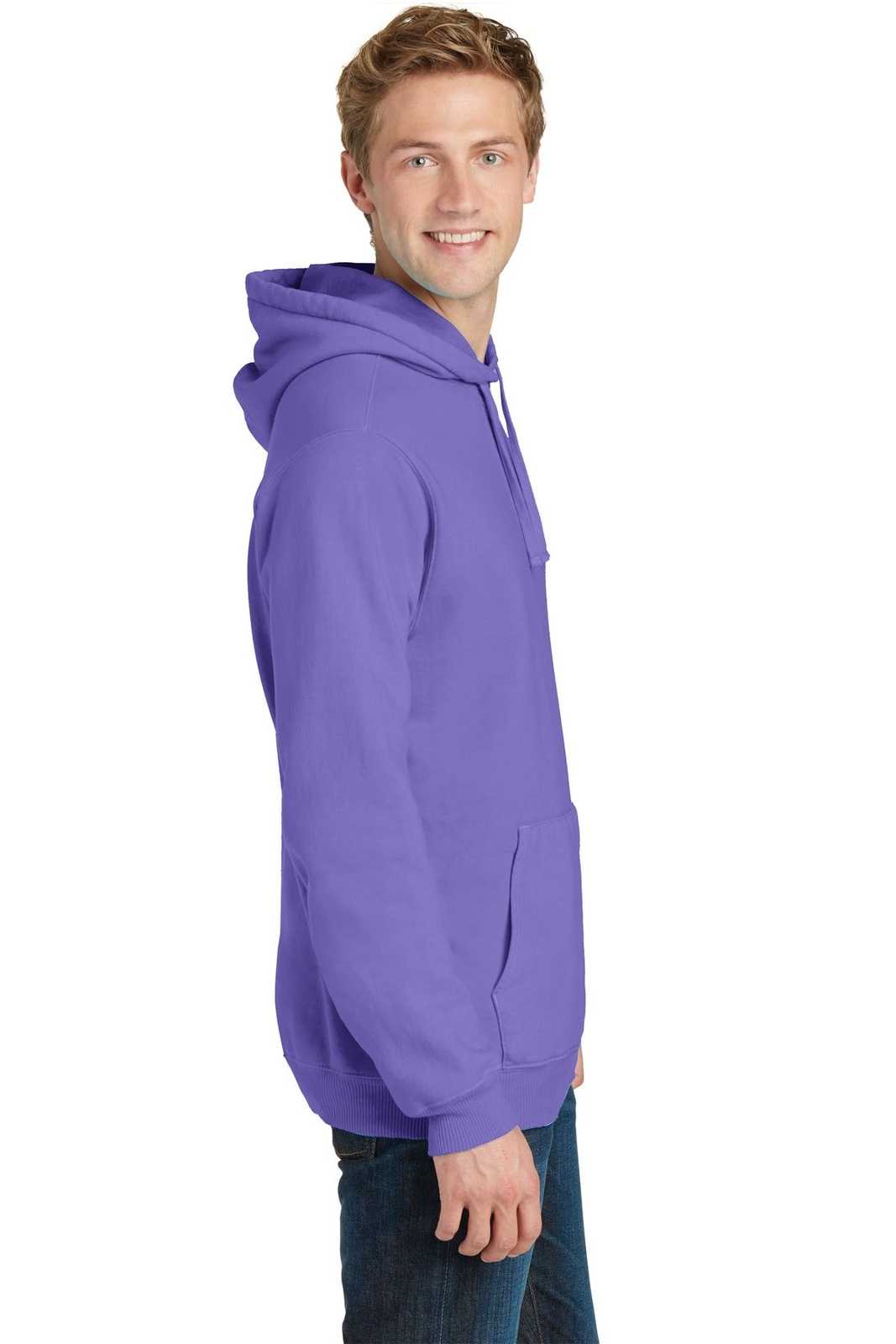 Port &amp; Company PC098H Beach Wash Garment-Dyed Pullover Hooded Sweatshirt - Amethyst - HIT a Double - 3