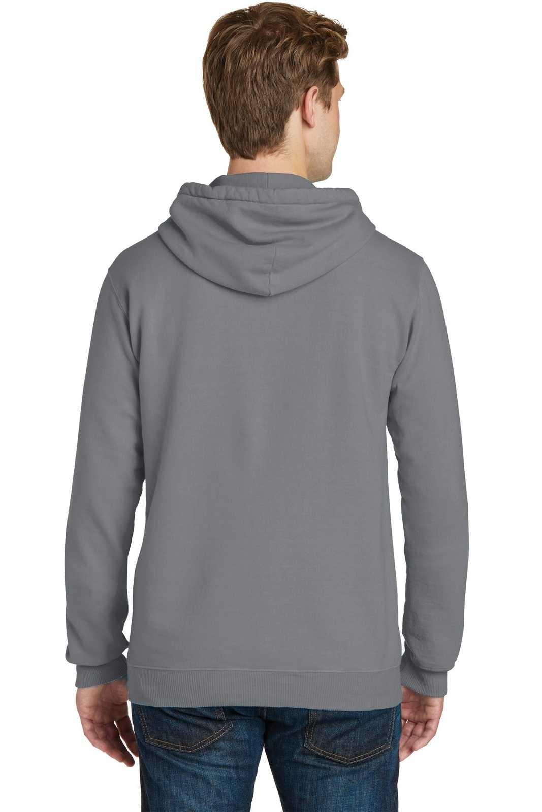 Port &amp; Company PC098H Beach Wash Garment-Dyed Pullover Hooded Sweatshirt - Coal - HIT a Double - 2