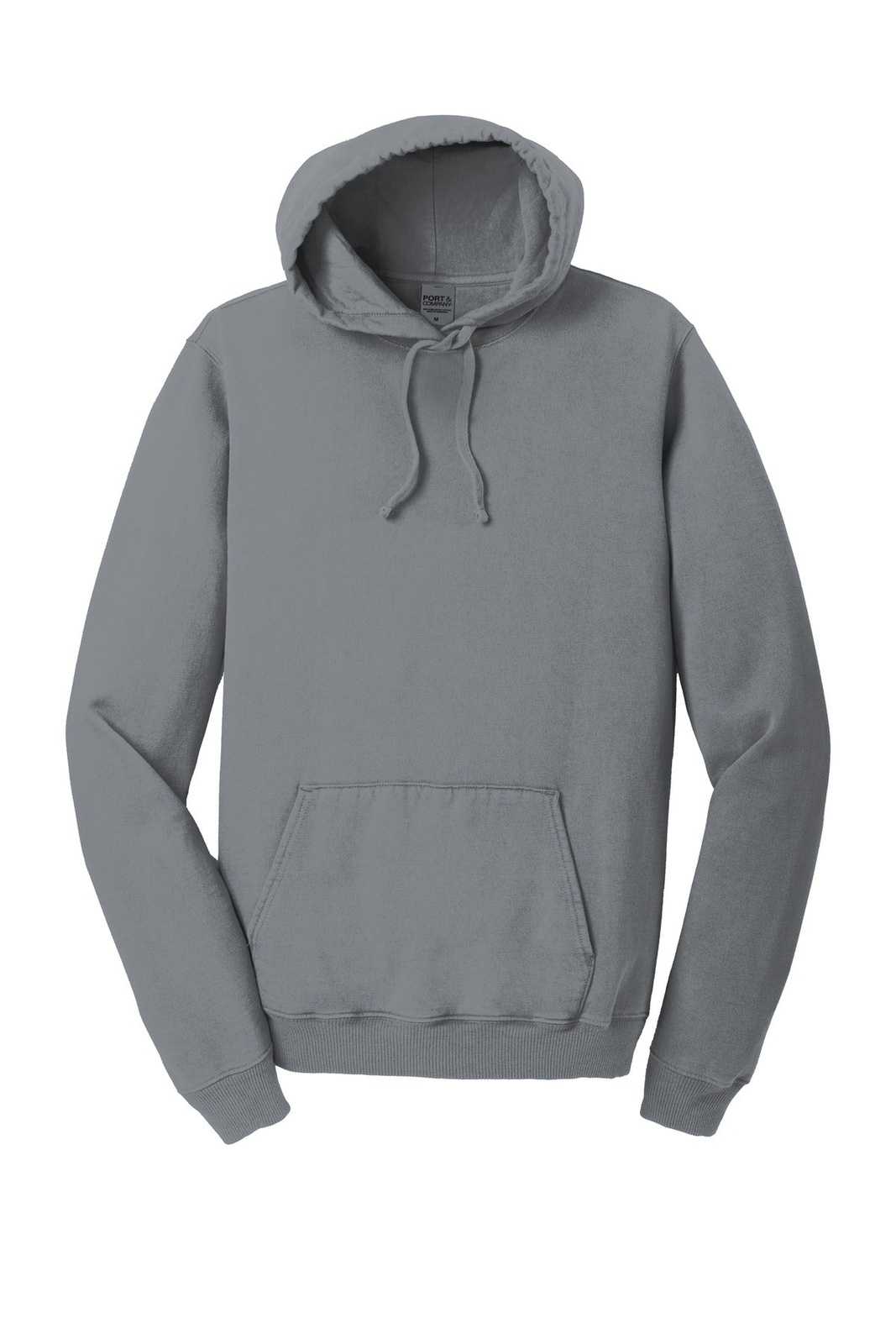 Port &amp; Company PC098H Beach Wash Garment-Dyed Pullover Hooded Sweatshirt - Coal - HIT a Double - 5