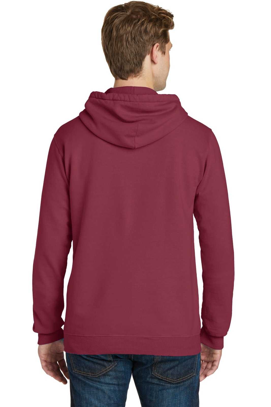 Port &amp; Company PC098H Beach Wash Garment-Dyed Pullover Hooded Sweatshirt - Merlot - HIT a Double - 2