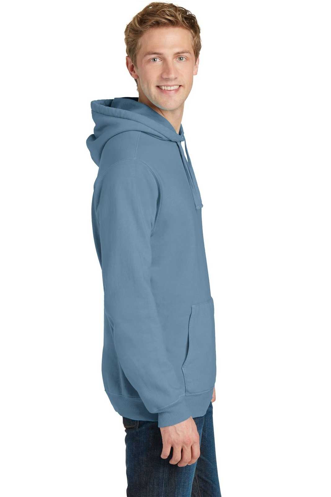 Port &amp; Company PC098H Beach Wash Garment-Dyed Pullover Hooded Sweatshirt - Mist - HIT a Double - 3