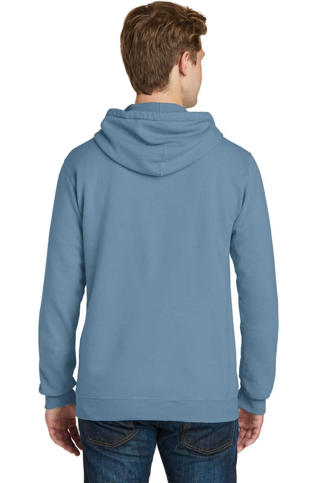 Port &amp; Company PC098H Beach Wash Garment-Dyed Pullover Hooded Sweatshirt - Mist - HIT a Double - 2