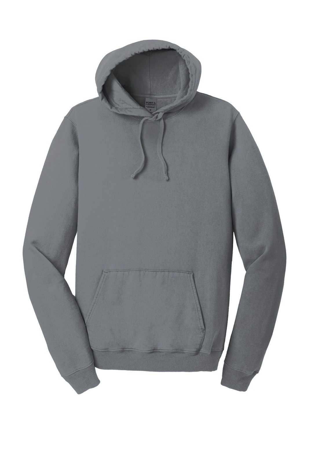 Port &amp; Company PC098H Beach Wash Garment-Dyed Pullover Hooded Sweatshirt - Pewter - HIT a Double - 5