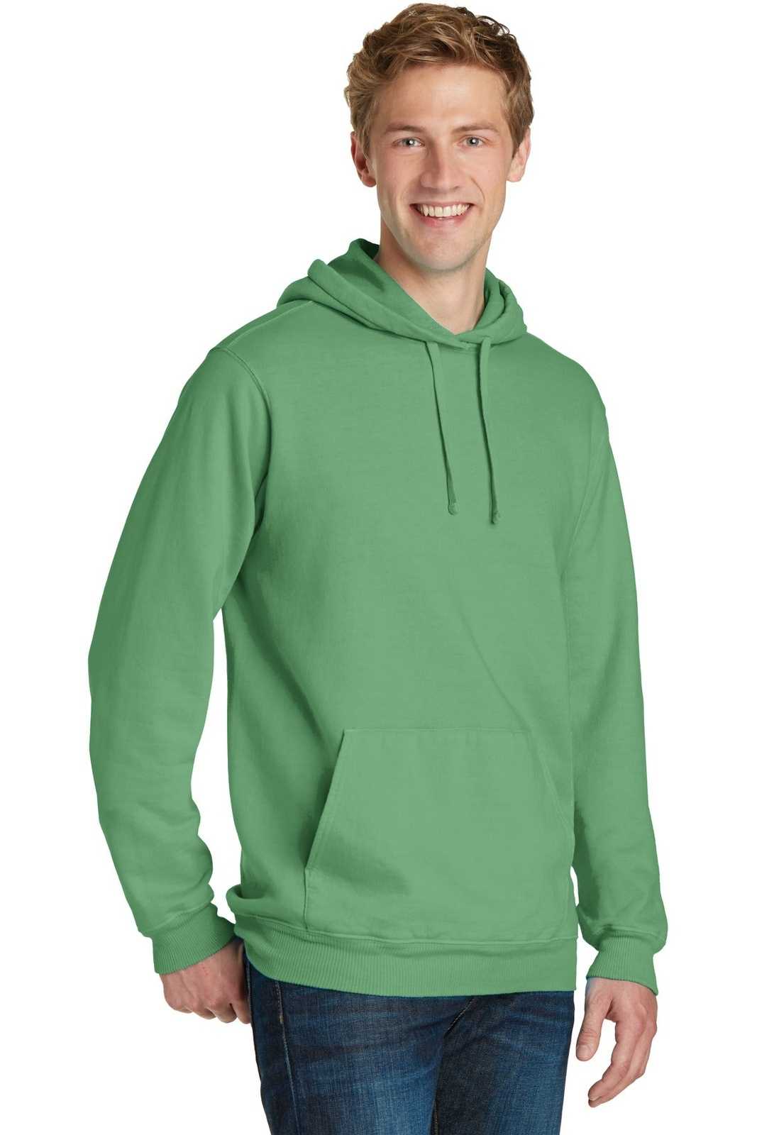 Port &amp; Company PC098H Beach Wash Garment-Dyed Pullover Hooded Sweatshirt - Safari - HIT a Double - 4