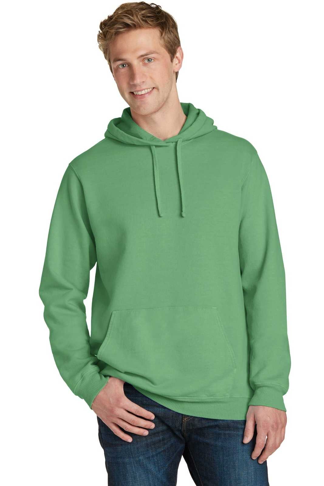 Port &amp; Company PC098H Beach Wash Garment-Dyed Pullover Hooded Sweatshirt - Safari - HIT a Double - 1