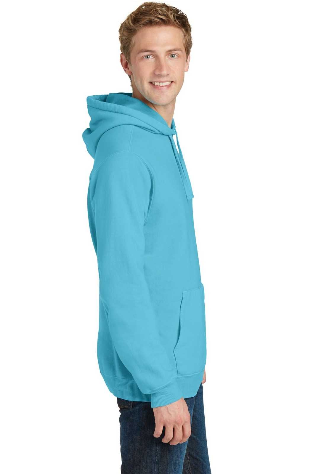Port &amp; Company PC098H Beach Wash Garment-Dyed Pullover Hooded Sweatshirt - Tidal Wave - HIT a Double - 3