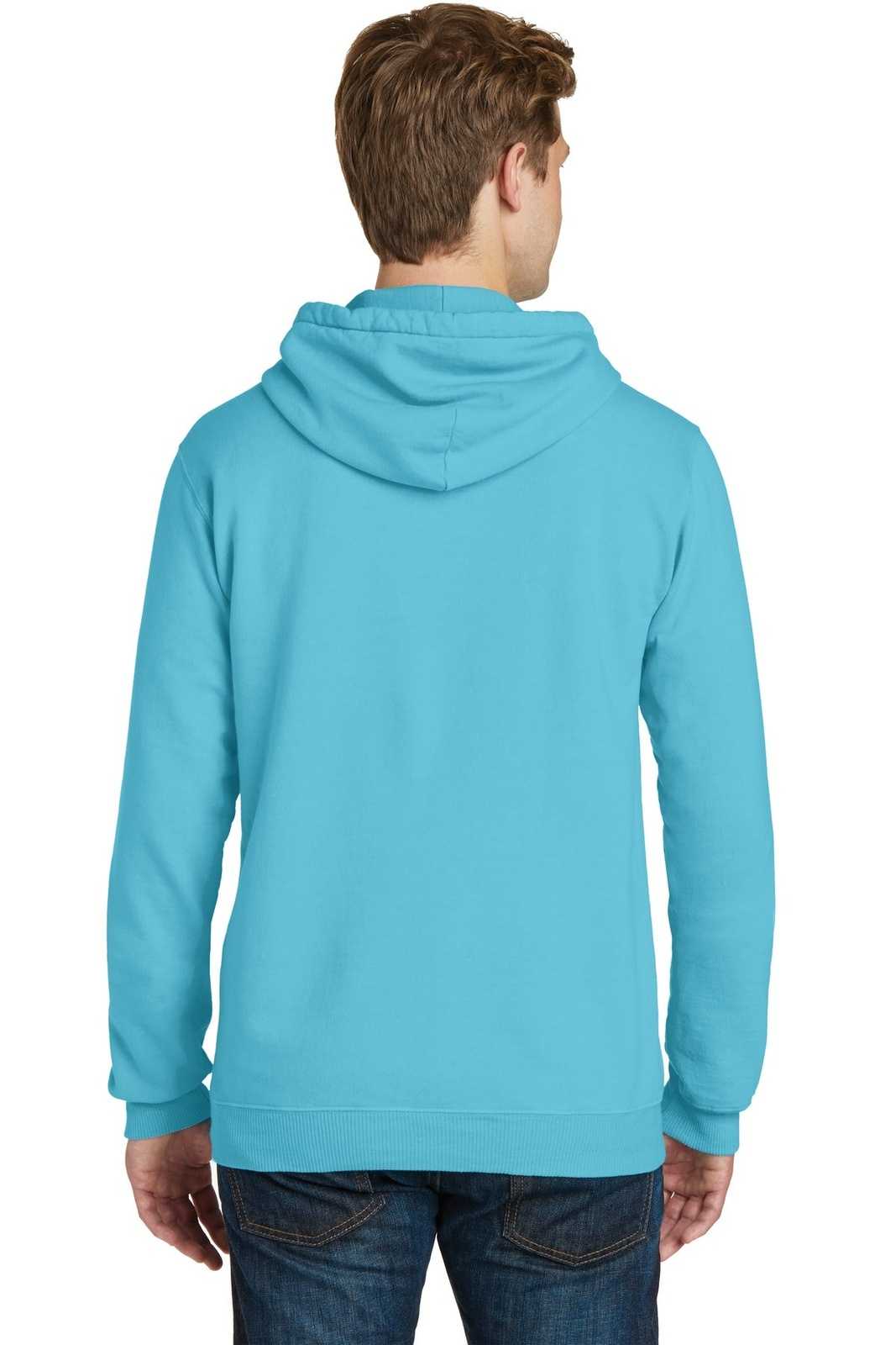 Port &amp; Company PC098H Beach Wash Garment-Dyed Pullover Hooded Sweatshirt - Tidal Wave - HIT a Double - 2
