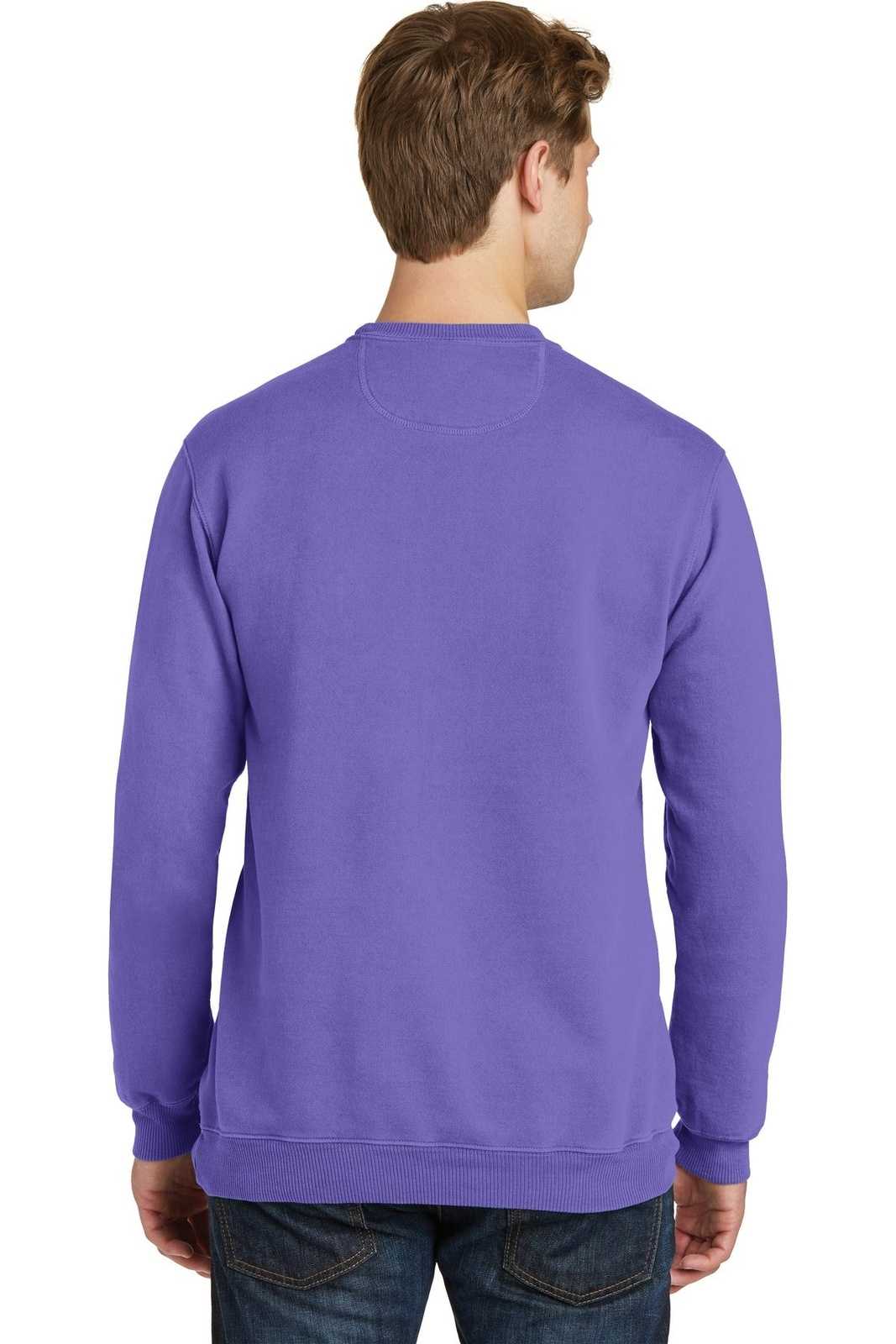 Port &amp; Company PC098 Beach Wash Garment-Dyed Sweatshirt - Amethyst - HIT a Double - 2