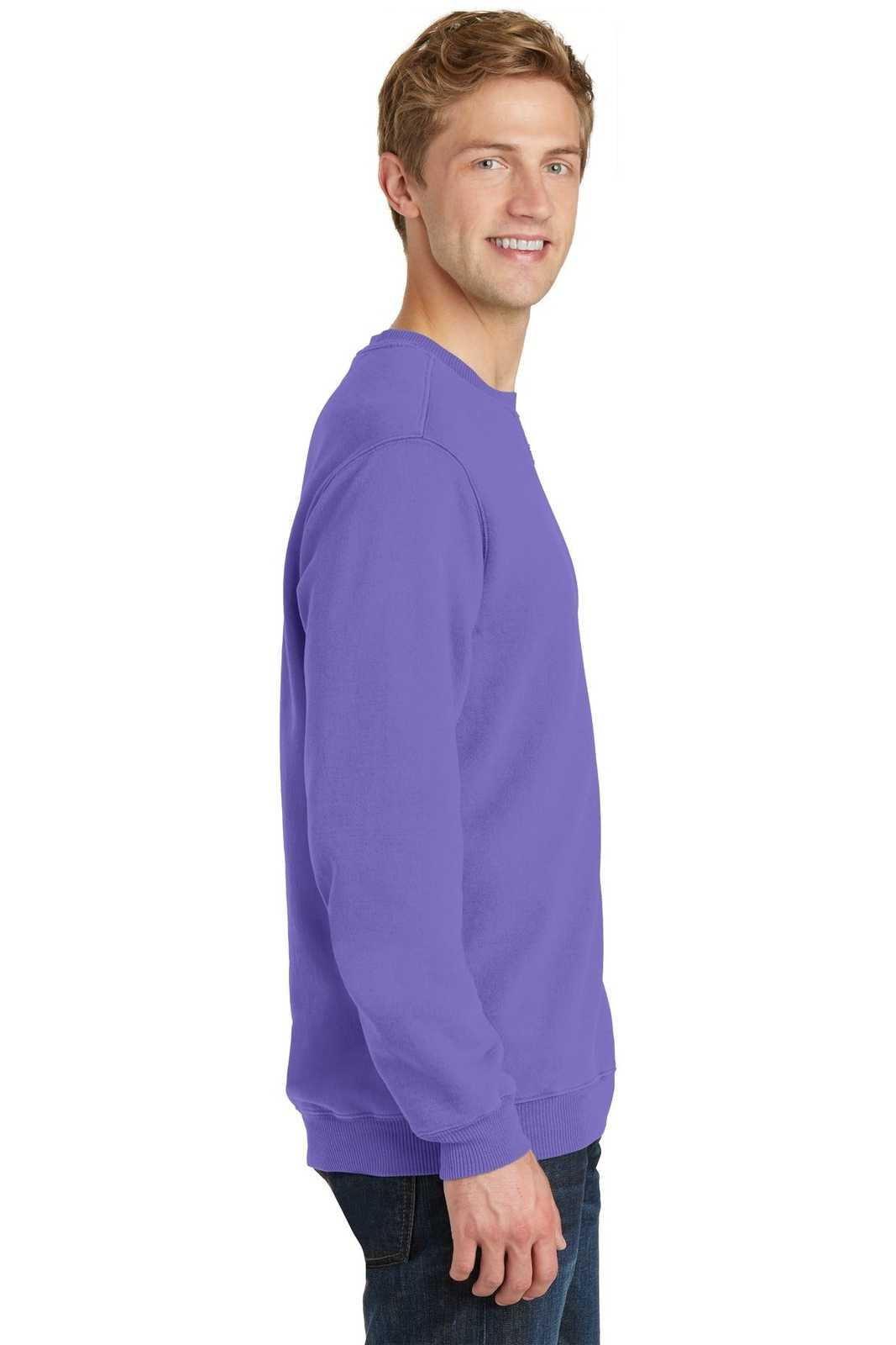 Port &amp; Company PC098 Beach Wash Garment-Dyed Sweatshirt - Amethyst - HIT a Double - 3