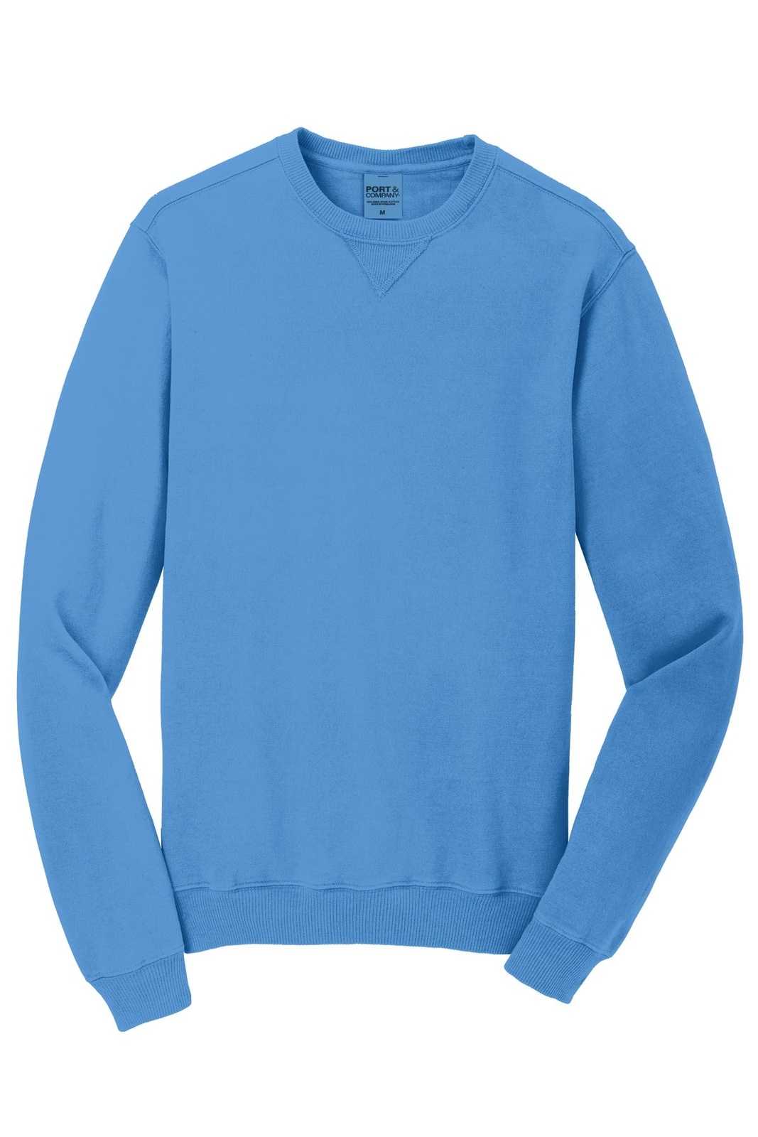 Port &amp; Company PC098 Beach Wash Garment-Dyed Sweatshirt - Blue Moon - HIT a Double - 5
