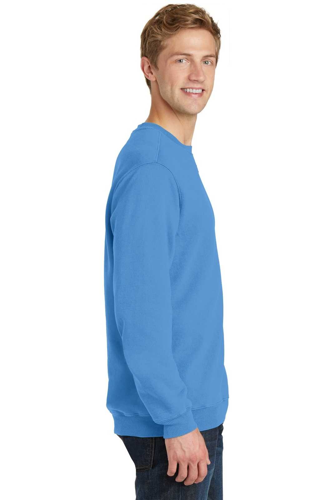Port &amp; Company PC098 Beach Wash Garment-Dyed Sweatshirt - Blue Moon - HIT a Double - 3