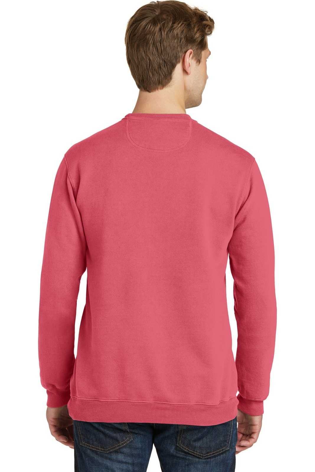 Port &amp; Company PC098 Beach Wash Garment-Dyed Sweatshirt - Fruit Punch - HIT a Double - 2