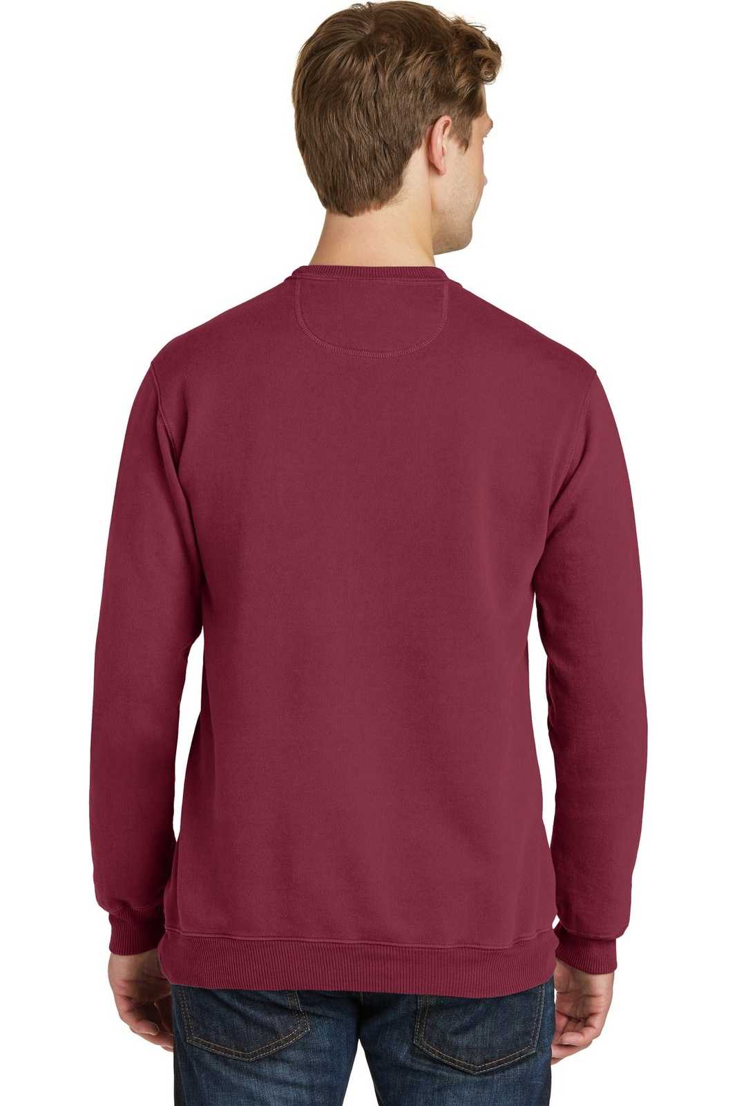 Port &amp; Company PC098 Beach Wash Garment-Dyed Sweatshirt - Merlot - HIT a Double - 2