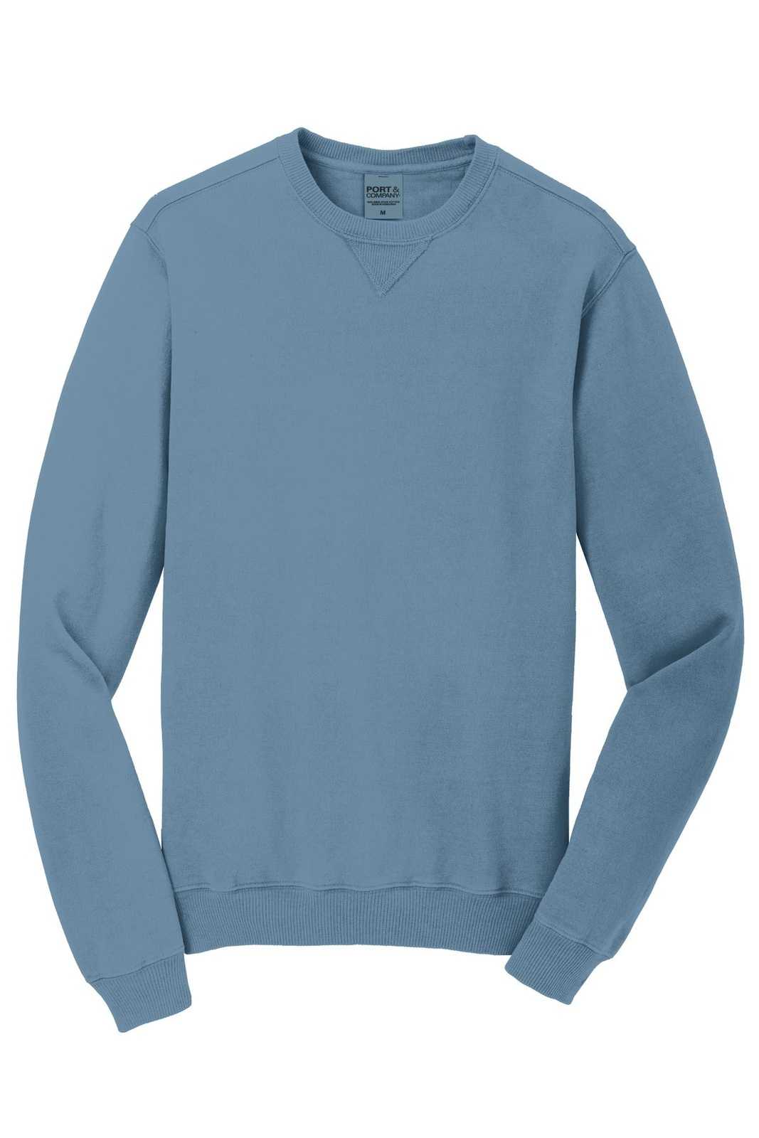 Port &amp; Company PC098 Beach Wash Garment-Dyed Sweatshirt - Mist - HIT a Double - 5