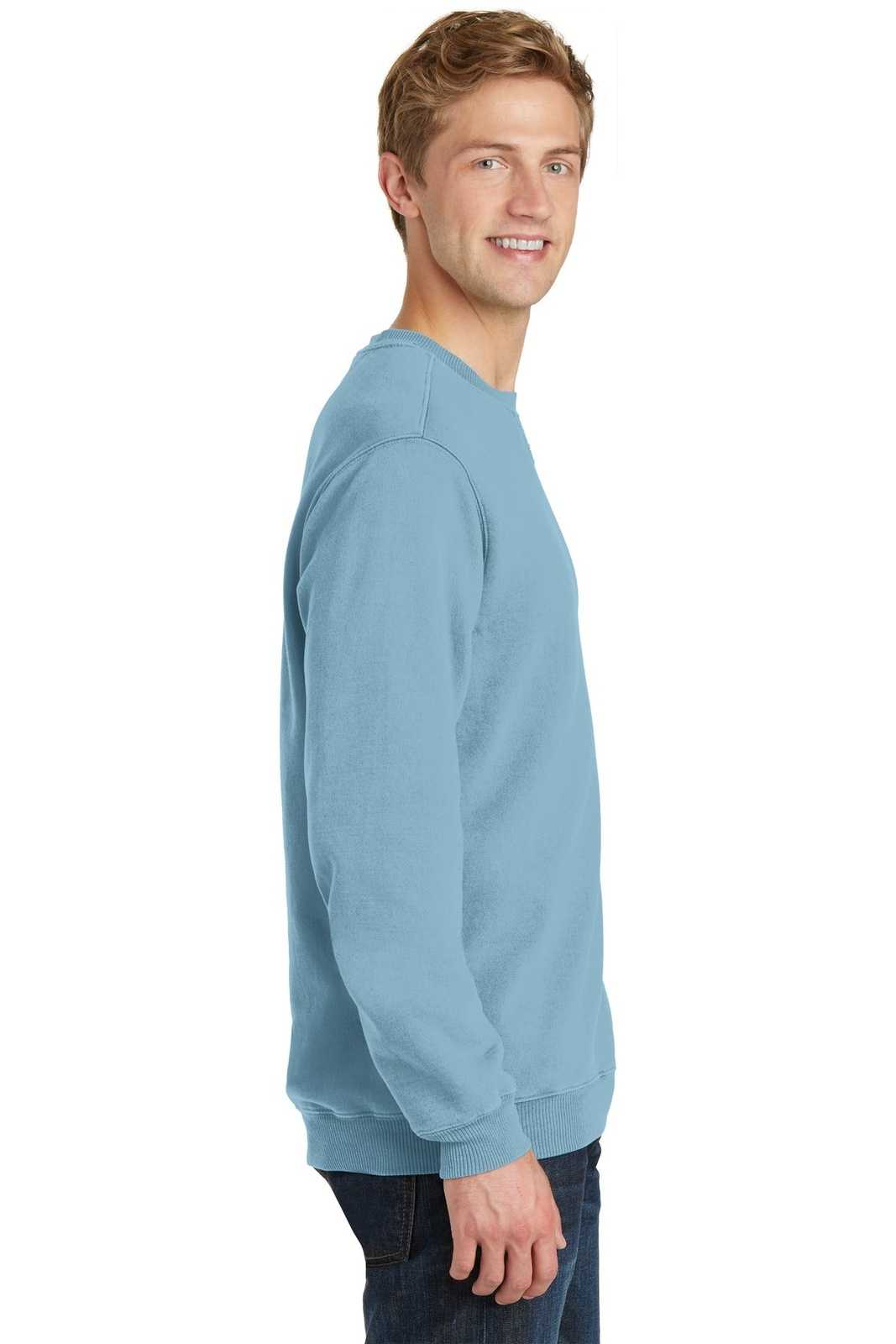 Port &amp; Company PC098 Beach Wash Garment-Dyed Sweatshirt - Mist - HIT a Double - 3