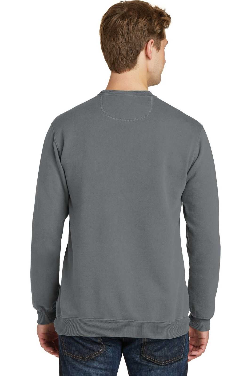 Port &amp; Company PC098 Beach Wash Garment-Dyed Sweatshirt - Pewter - HIT a Double - 2
