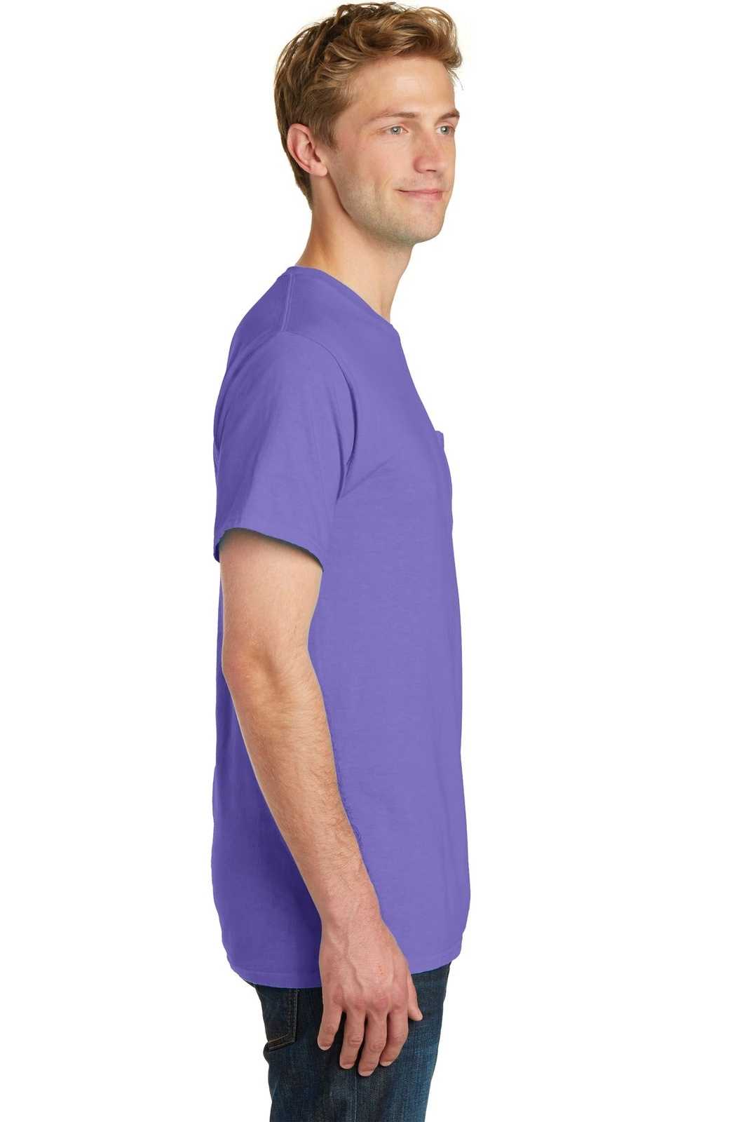 Port &amp; Company PC099P Beach Wash Garment-Dyed Pocket Tee - Amethyst - HIT a Double - 3