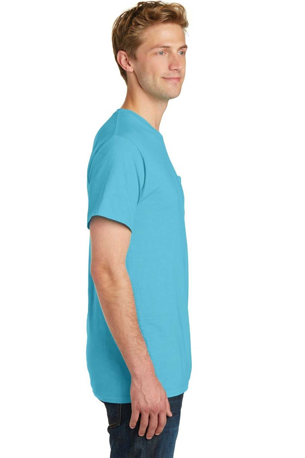 Port &amp; Company PC099P Beach Wash Garment-Dyed Pocket Tee - Tidal Wave - HIT a Double - 3