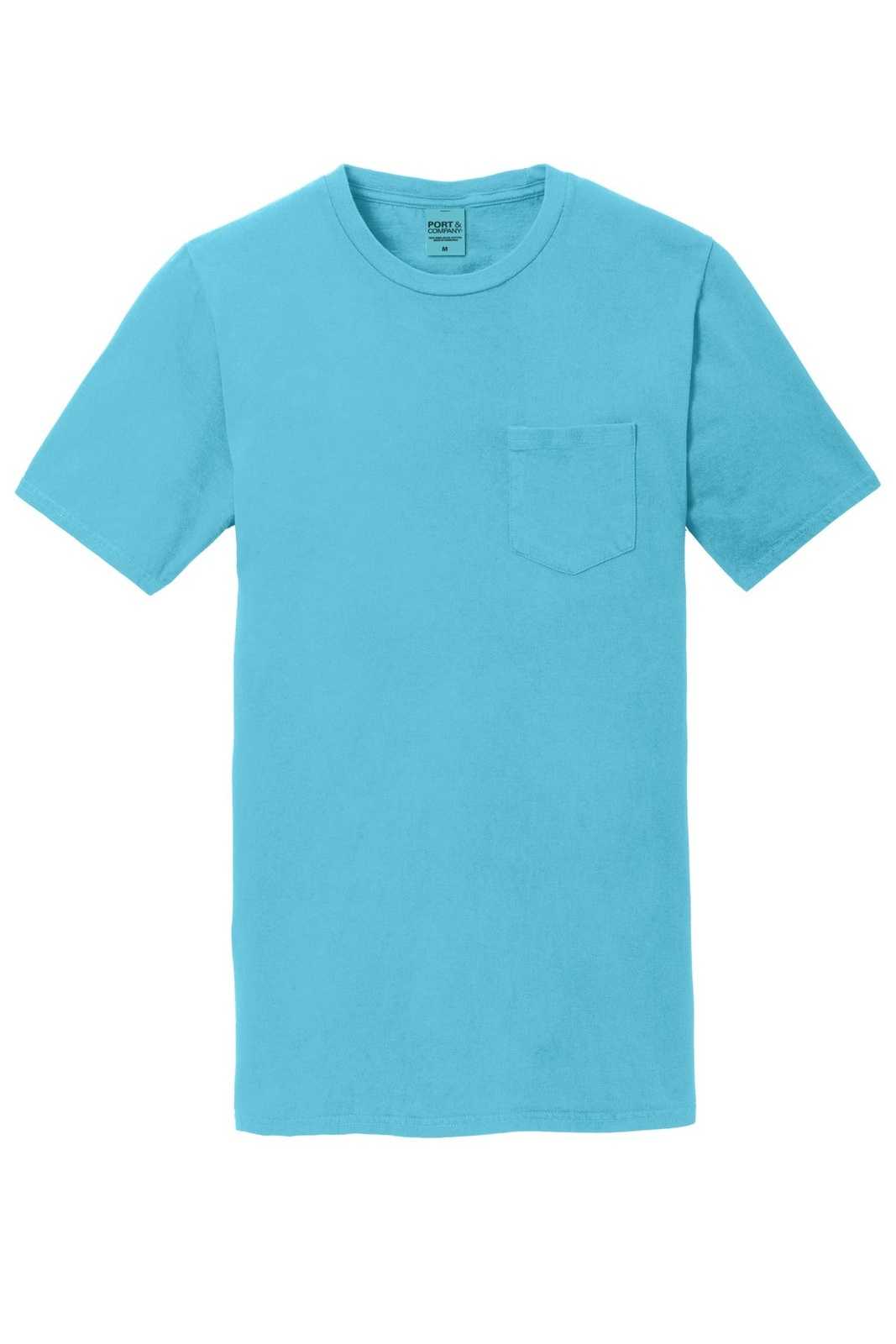 Port &amp; Company PC099P Beach Wash Garment-Dyed Pocket Tee - Tidal Wave - HIT a Double - 5