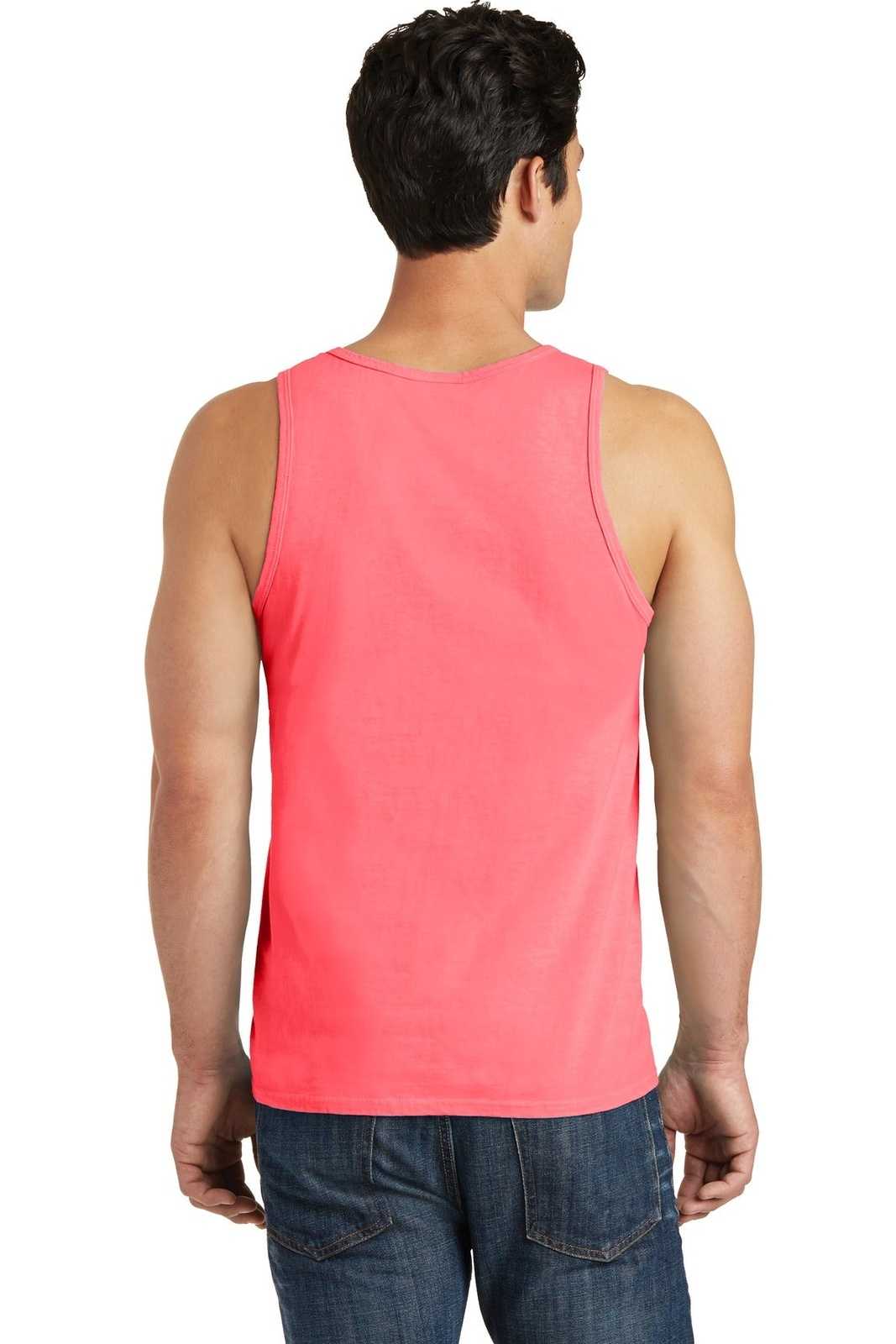 Port &amp; Company PC099TT Beach Wash Garment-Dyed Tank - Neon Coral - HIT a Double - 2