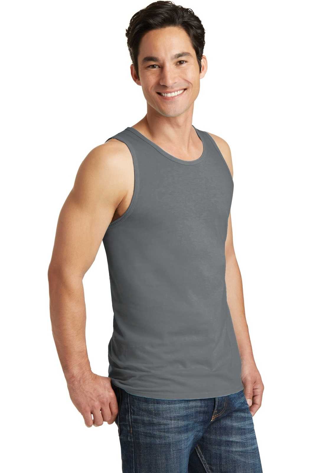 Port &amp; Company PC099TT Beach Wash Garment-Dyed Tank - Pewter - HIT a Double - 4