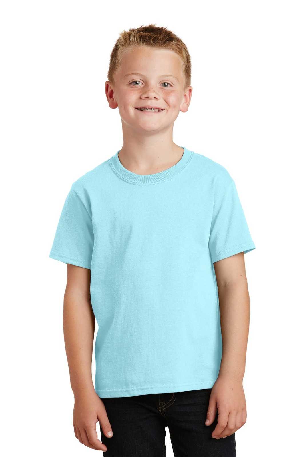 Port &amp; Company PC099Y Youth Beach Wash Garment-Dyed Tee - Glacier - HIT a Double - 1