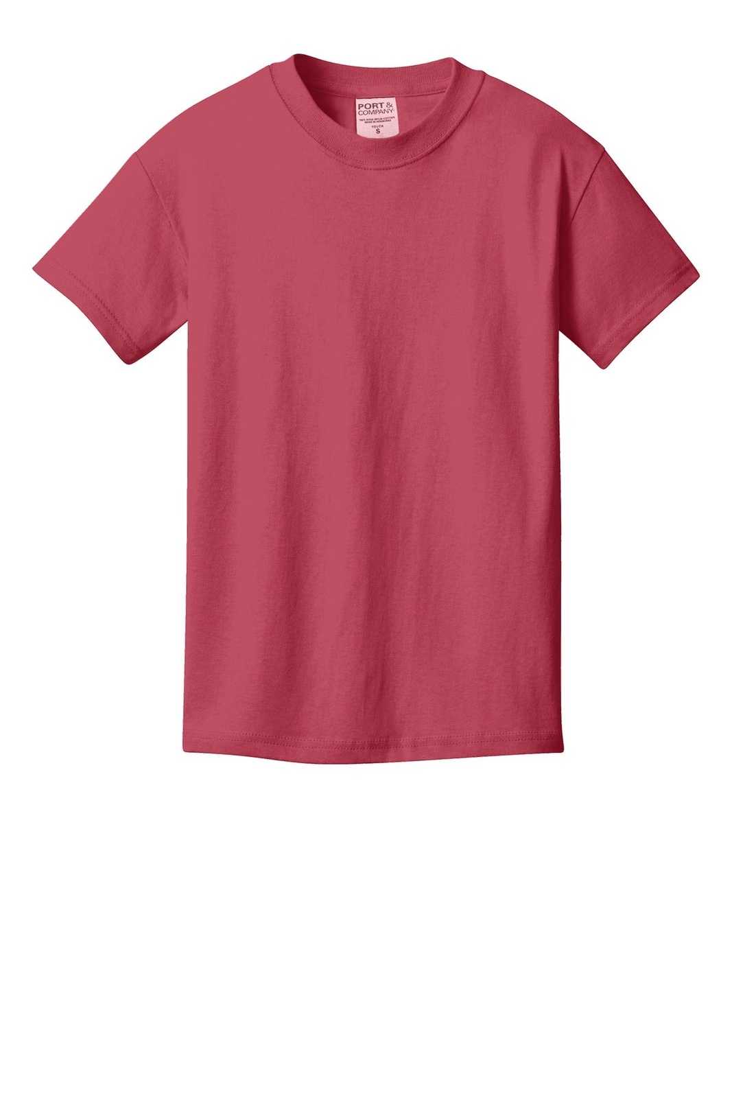 Port &amp; Company PC099Y Youth Beach Wash Garment-Dyed Tee - Merlot - HIT a Double - 2