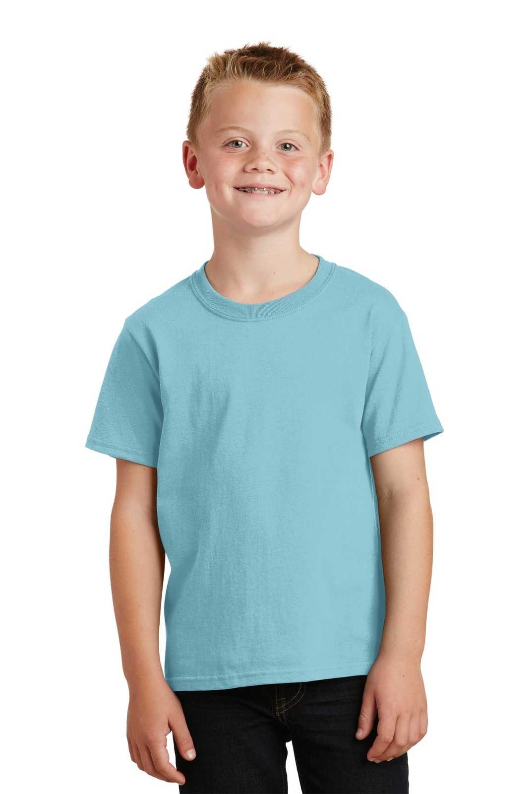 Port &amp; Company PC099Y Youth Beach Wash Garment-Dyed Tee - Mist - HIT a Double - 1