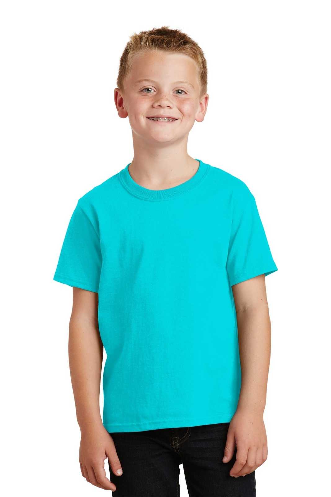 Port &amp; Company PC099Y Youth Beach Wash Garment-Dyed Tee - Tidal Wave - HIT a Double - 1