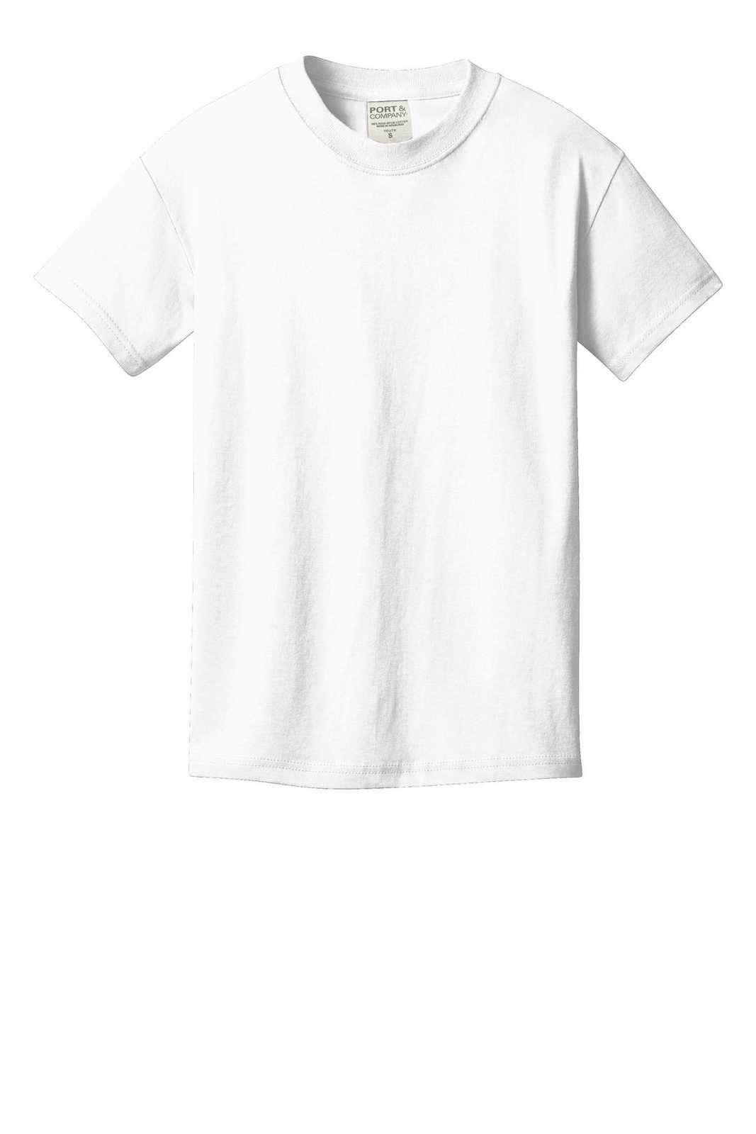 Port & Company PC099Y Youth Beach Wash Garment-Dyed Tee - White - HIT a Double - 1