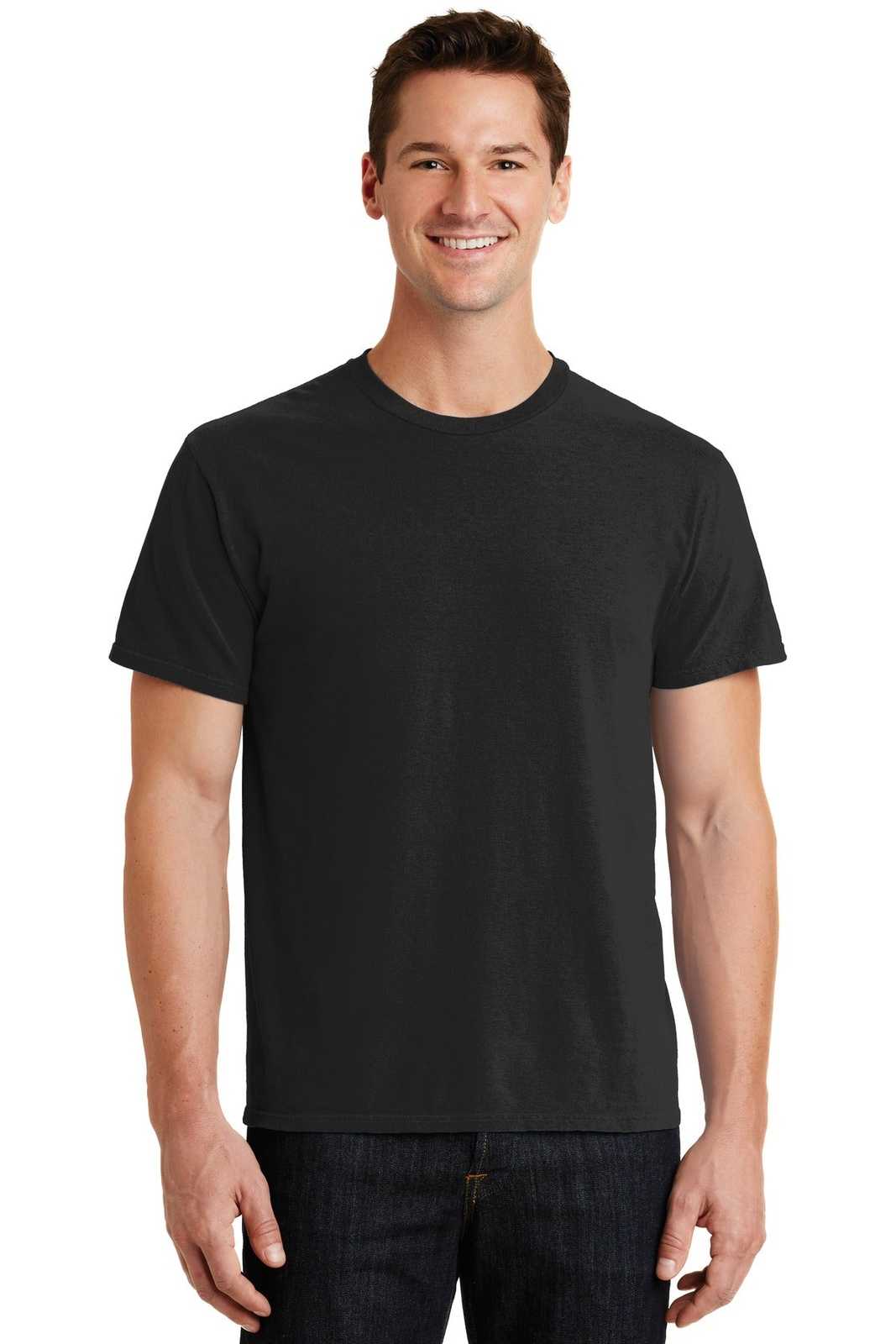Port &amp; Company PC099 Beach Wash Garment-Dyed Tee - Black - HIT a Double - 1