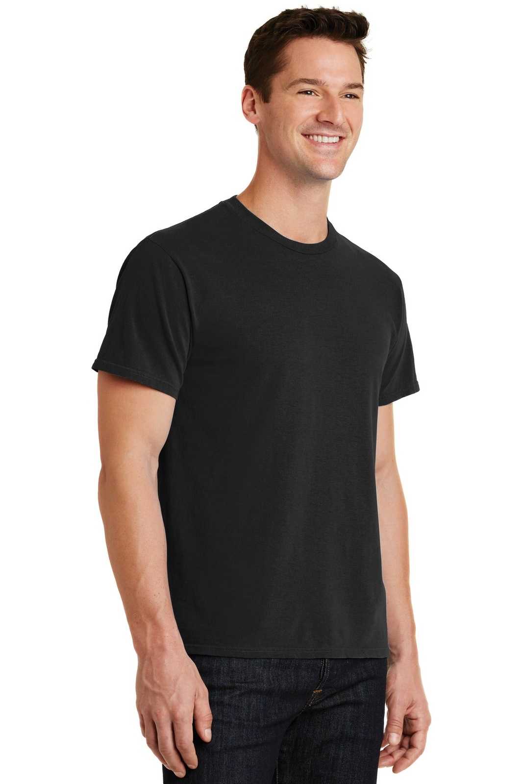 Port &amp; Company PC099 Beach Wash Garment-Dyed Tee - Black - HIT a Double - 4