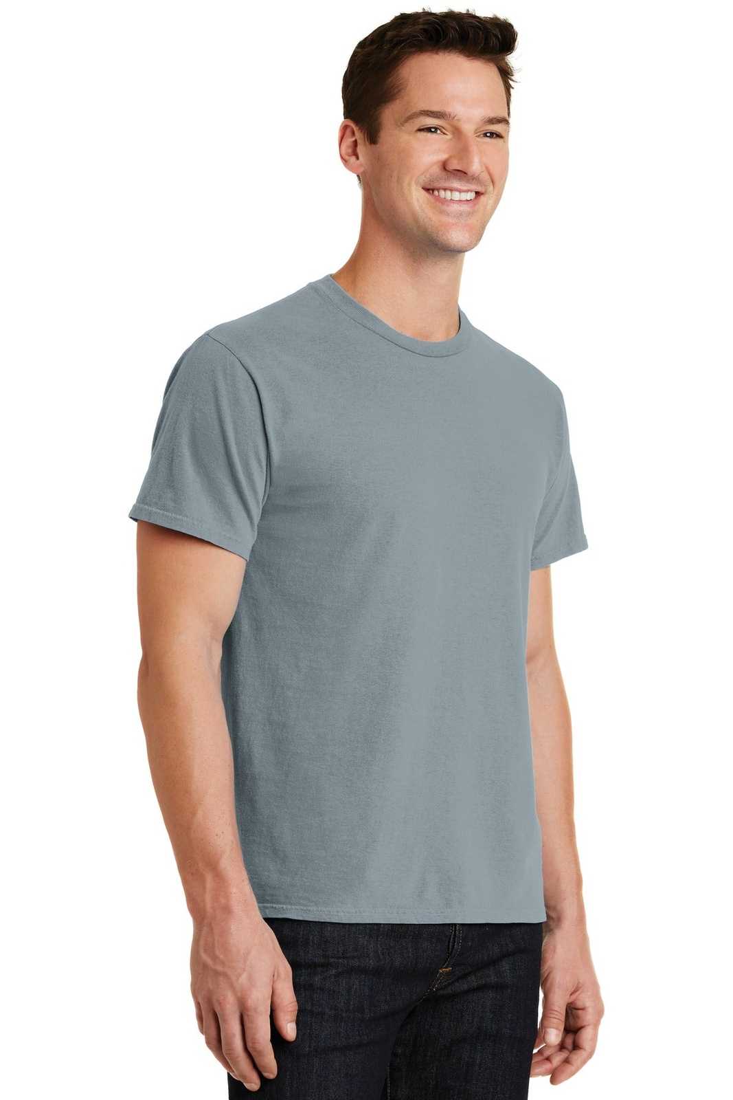 Port &amp; Company PC099 Beach Wash Garment-Dyed Tee - Dove Gray - HIT a Double - 4