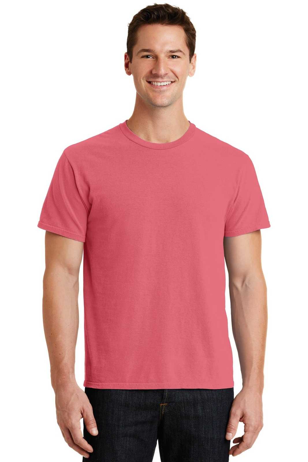 Port &amp; Company PC099 Beach Wash Garment-Dyed Tee - Fruit Punch - HIT a Double - 1